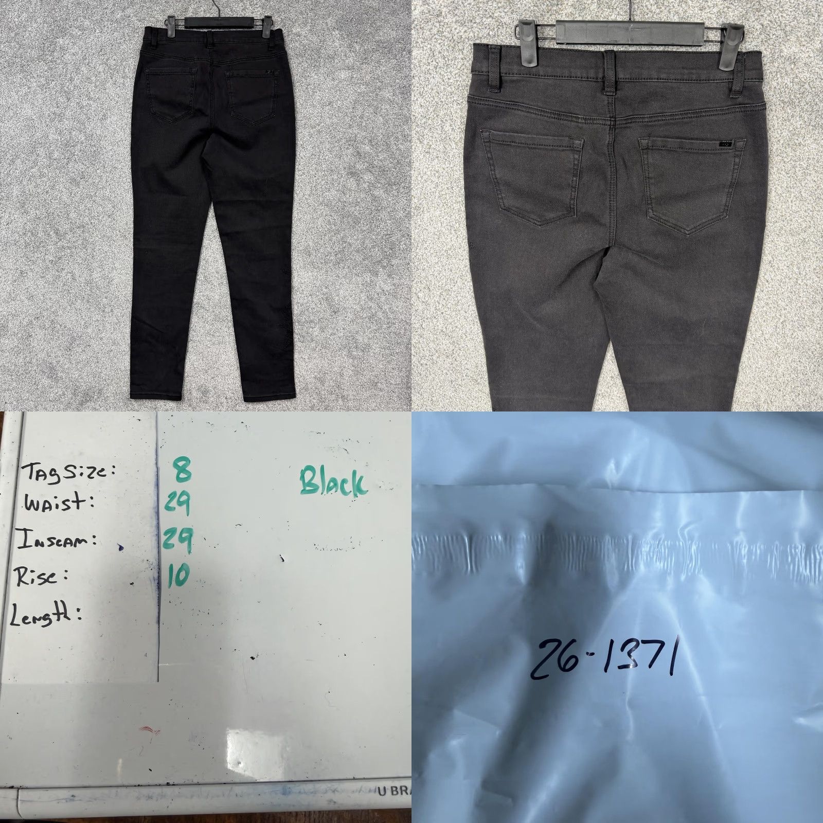 Denime DG2 by Diane Gilman Jeans Womens 8 29x29 Black Floral Embroidered Skinny Denim Jeans Size 30" / US 8 / IT 44 - 9 Thumbnail