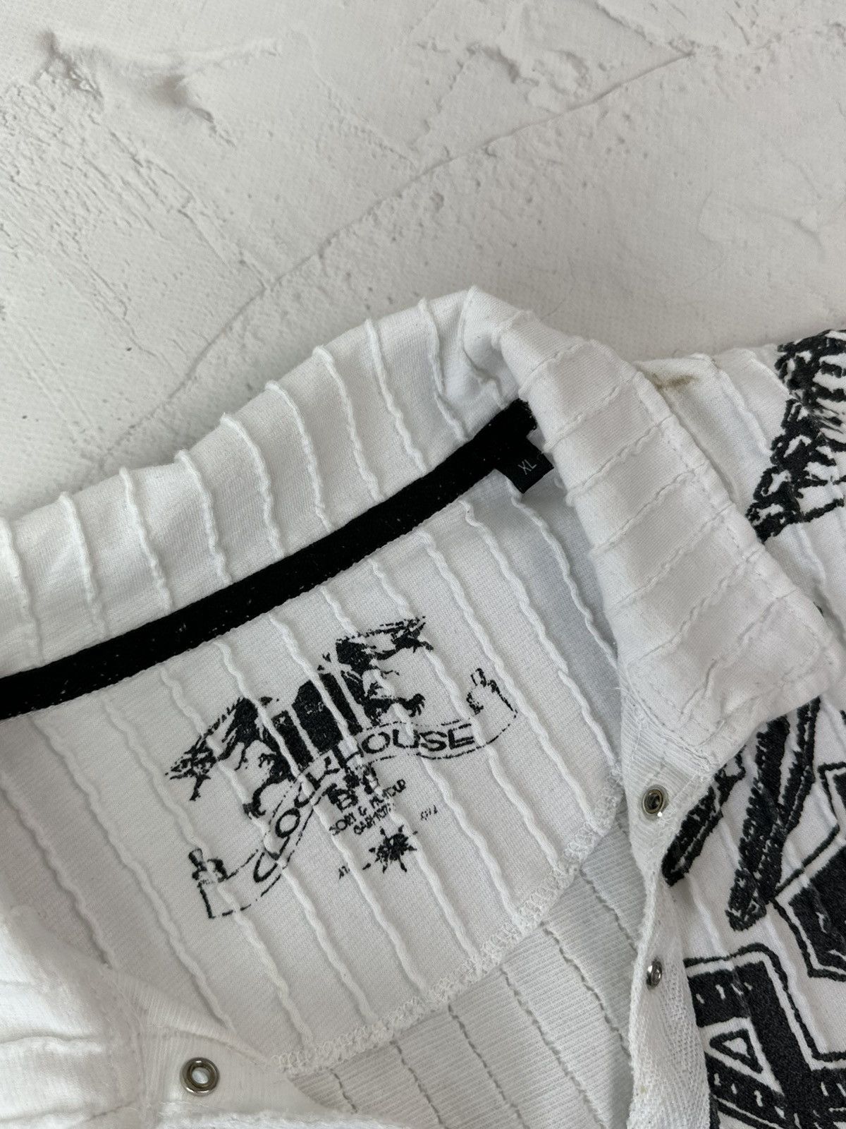 Vintage Vintage Ribbed Printed White Short Sleeve Polo Size US S / EU 44-46 / 1 - 8 Thumbnail