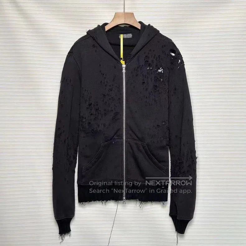 Amiri Amiri Distressed Zip Hoodie Jacket. Size US L / EU 52-54 / 3 - 1 Thumbnail