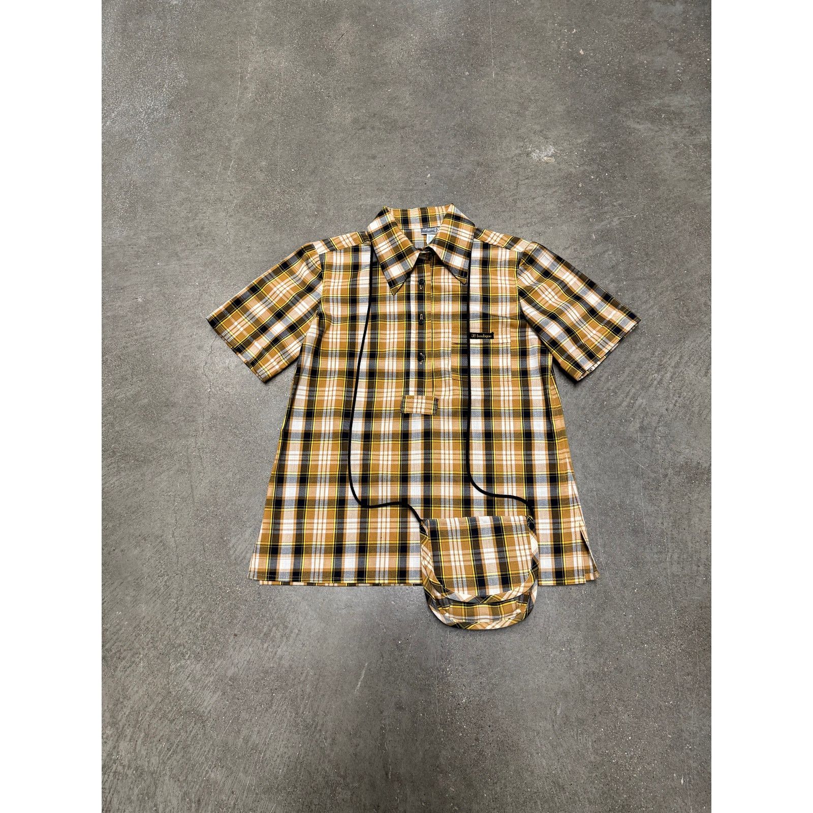 Vintage Vintage Women’s Plaid Button-Up Blouse w/ Matching Side Bag Size M / US 6-8 / IT 42-44 - 6 Thumbnail