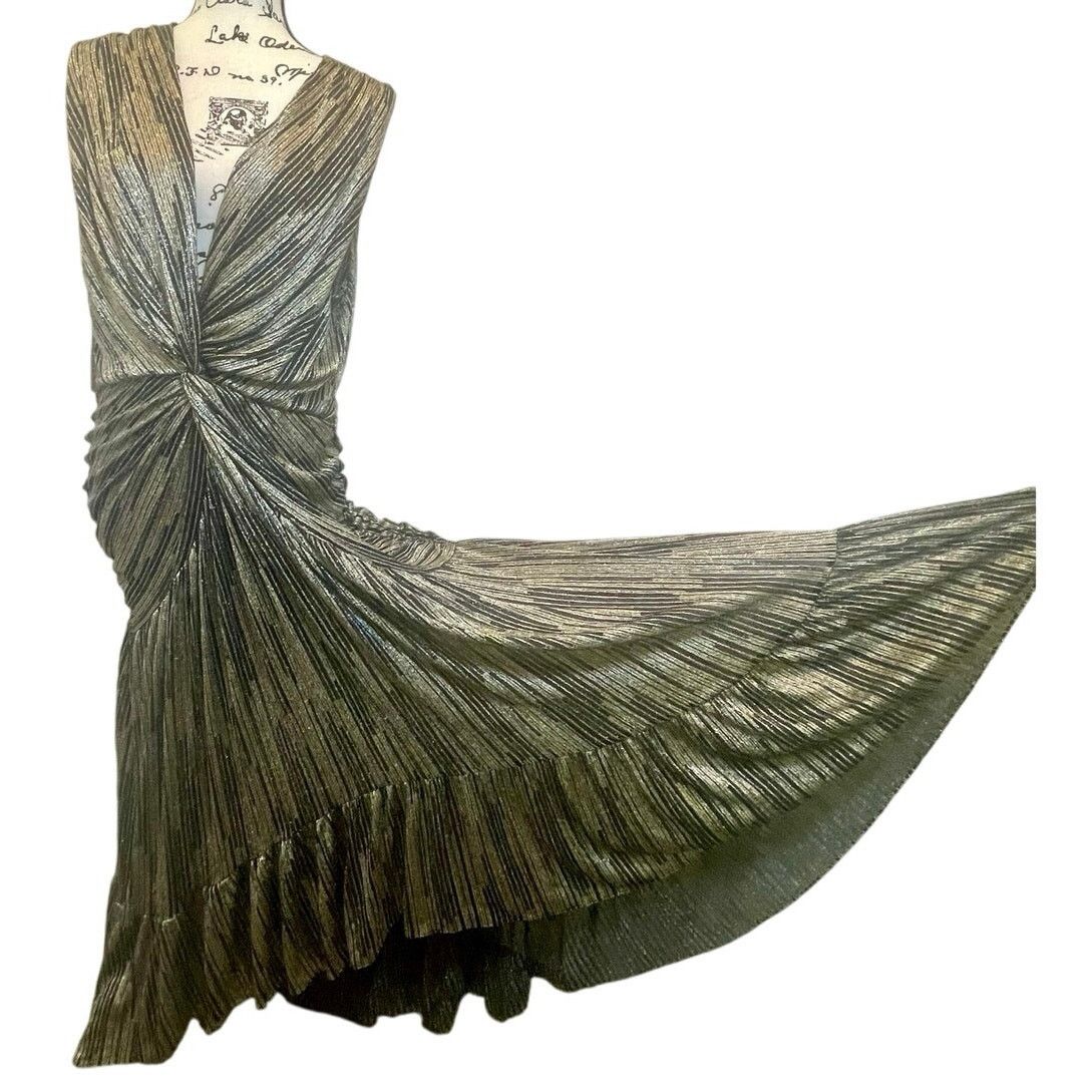 MISA Los Angeles MISA LOS ANGELES MAX DRESS METALLIC AVA TWIST RUCHED SZ XL Size XL / US 12-14 / IT 48-50 - 12 Thumbnail