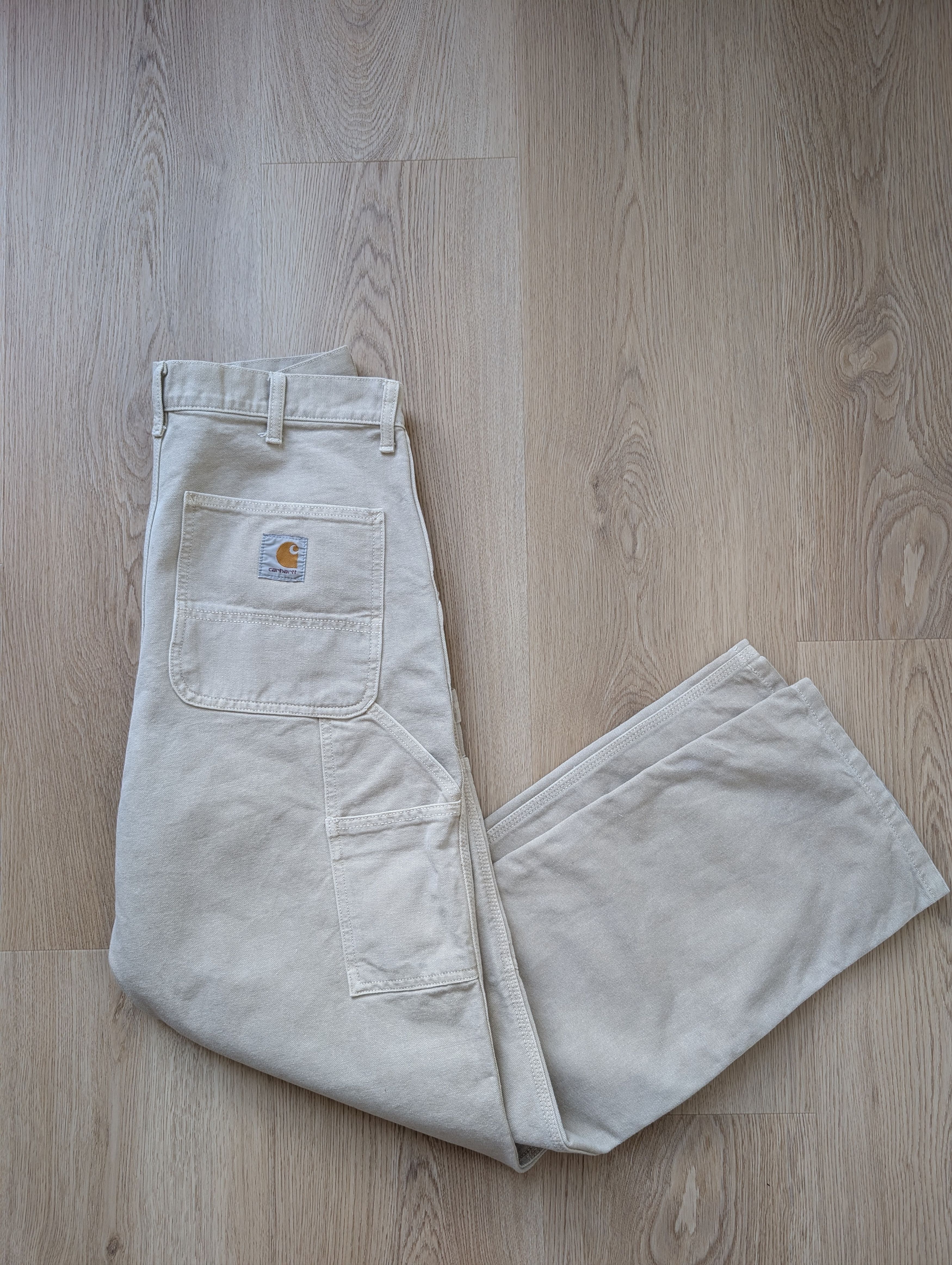 Carhartt Carhartt WIP Single Knee Pant Men’s Beige Canvas Pants 31x32 Size US 31 - 1 Thumbnail