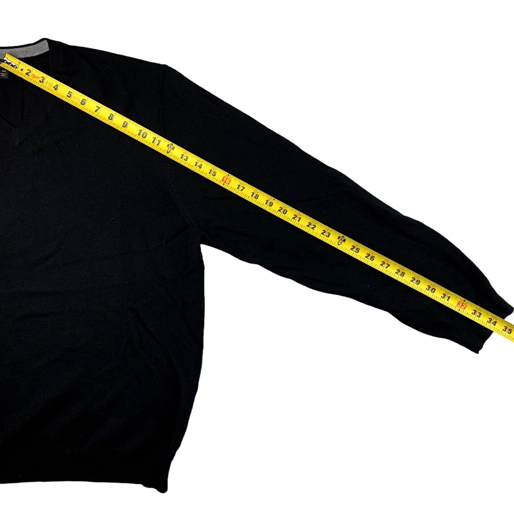 Vintage Garret Scott Men's Sweater Pullover V-Neck 2XL Wool Black Knit 100% Wool Long Sleeve Knit Shirt Style Regular Mens Size US XXL / EU 58 / 5 - 6 Thumbnail