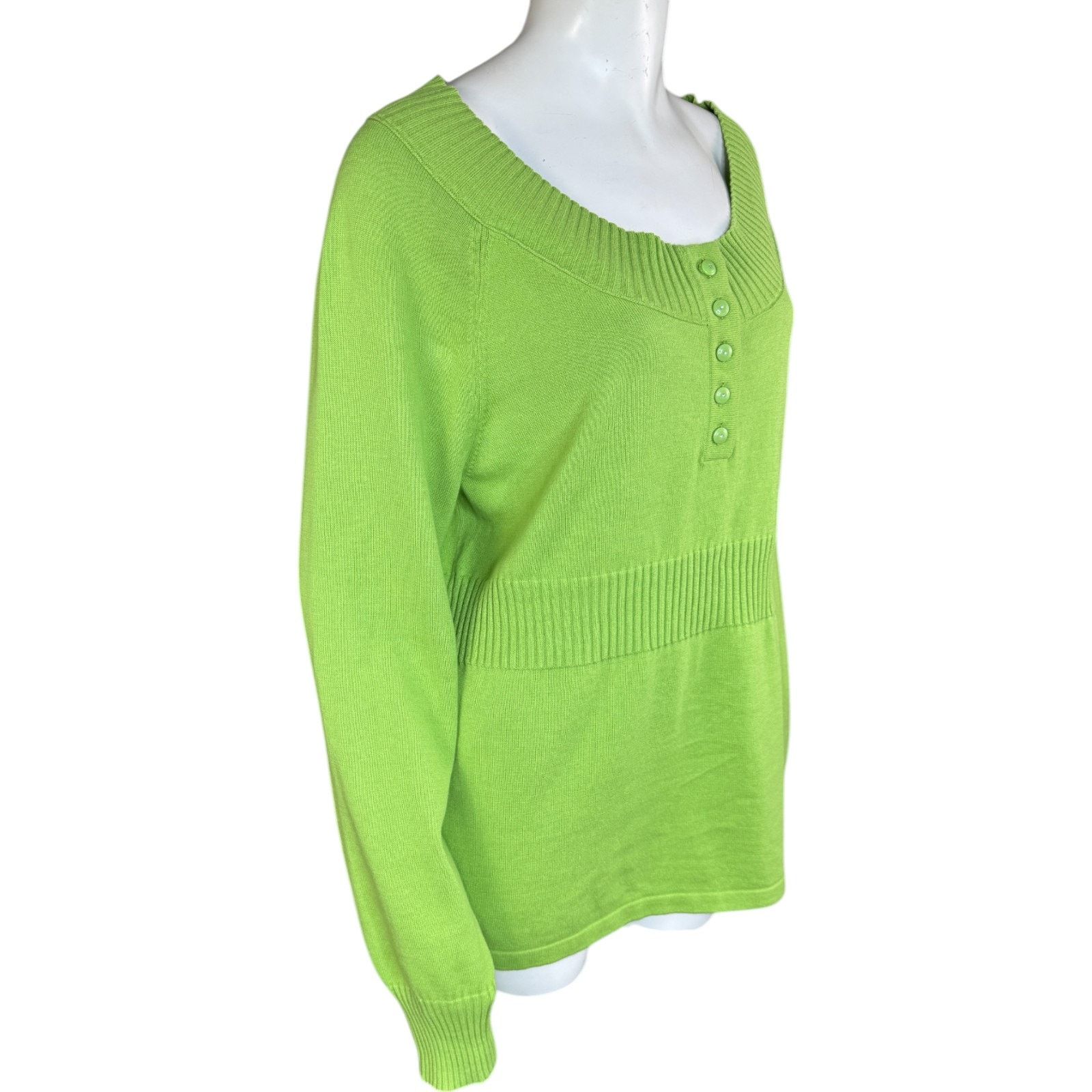 Jones New York Jones New York Sport Green Henley Sweater Green XL NWT Size XL / US 12-14 / IT 48-50 - 13 Thumbnail