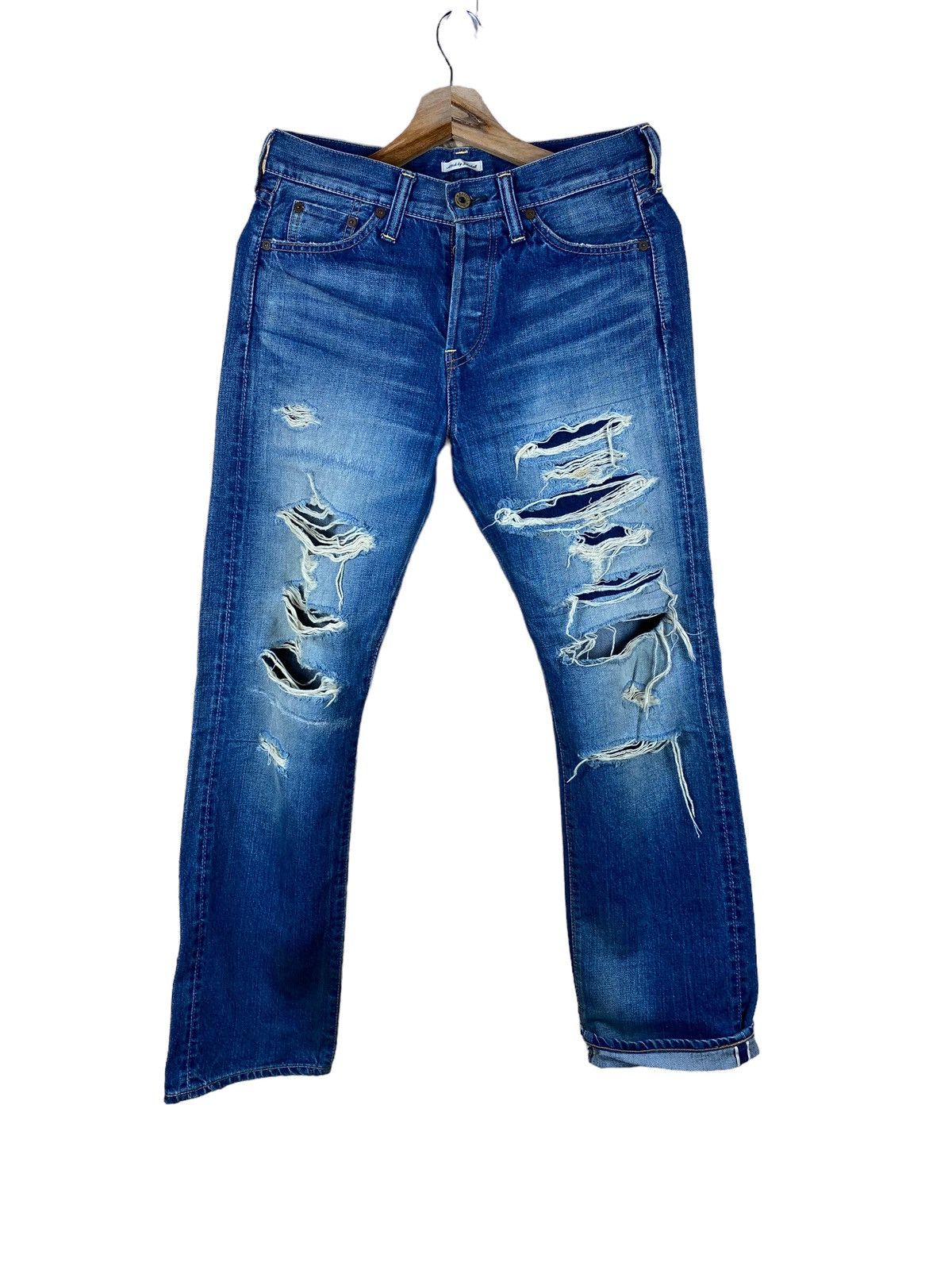 Japanese Brand × Johnbull MADE IN JAPAN ATTICK BY JOHNBULL DISTRESSED DENIM Size US 30 / EU 46 - 1 Thumbnail