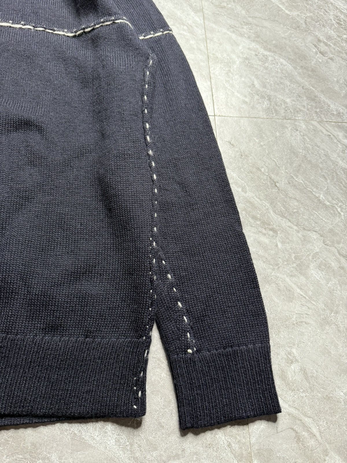Issey Miyake Issey Miyake F/W 16 Contrast Stitch Detail Wool Knit Sweater Size US L / EU 52-54 / 3 - 6 Thumbnail