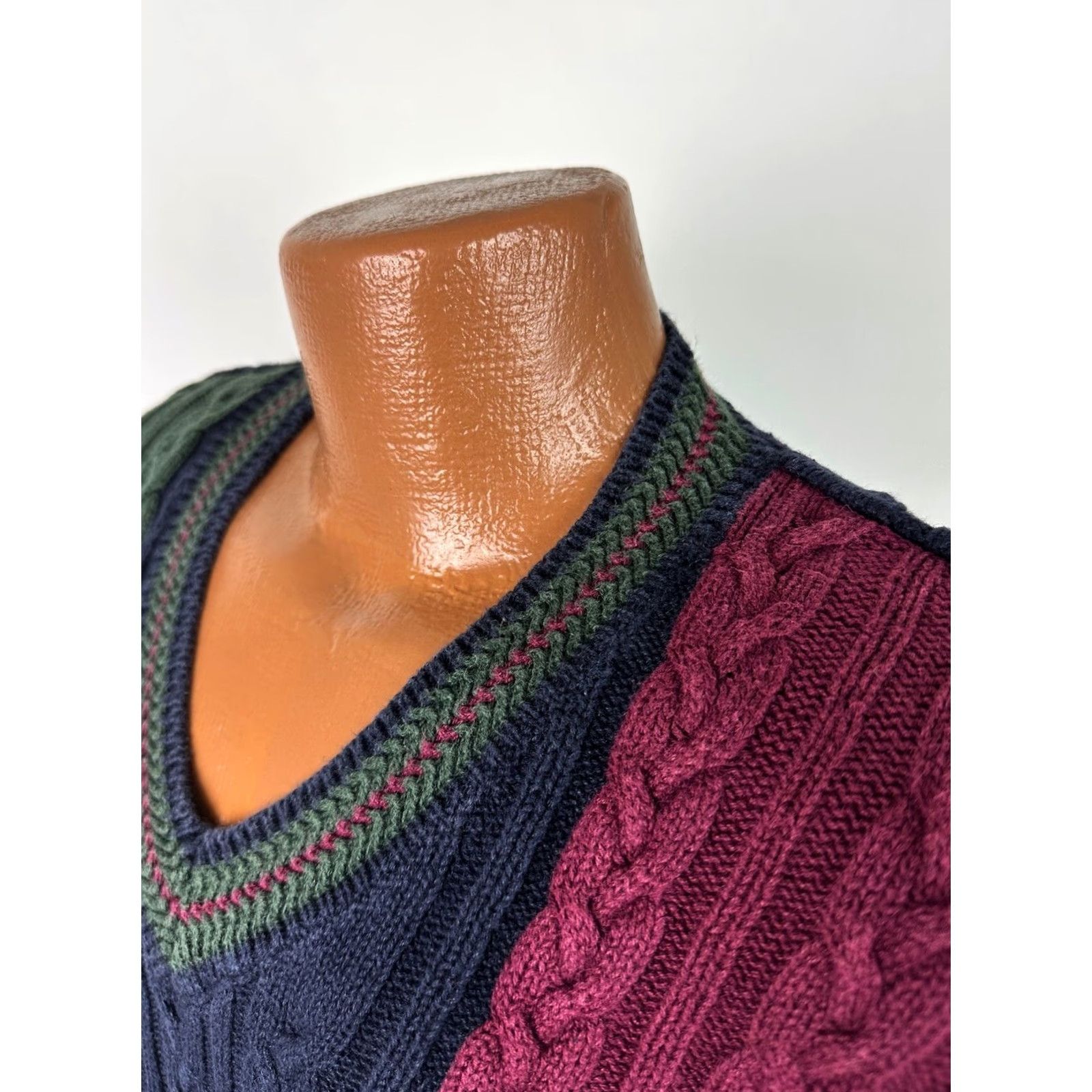 Roundtree & Yorke VINTAGE Roundtree & Yorke Sweater Mens M Cable-Knit Pullover Navy Blue 90s Bohemian Grunge Retro 80s Casual Mens Size US M / EU 48-50 / 2 - 5 Thumbnail