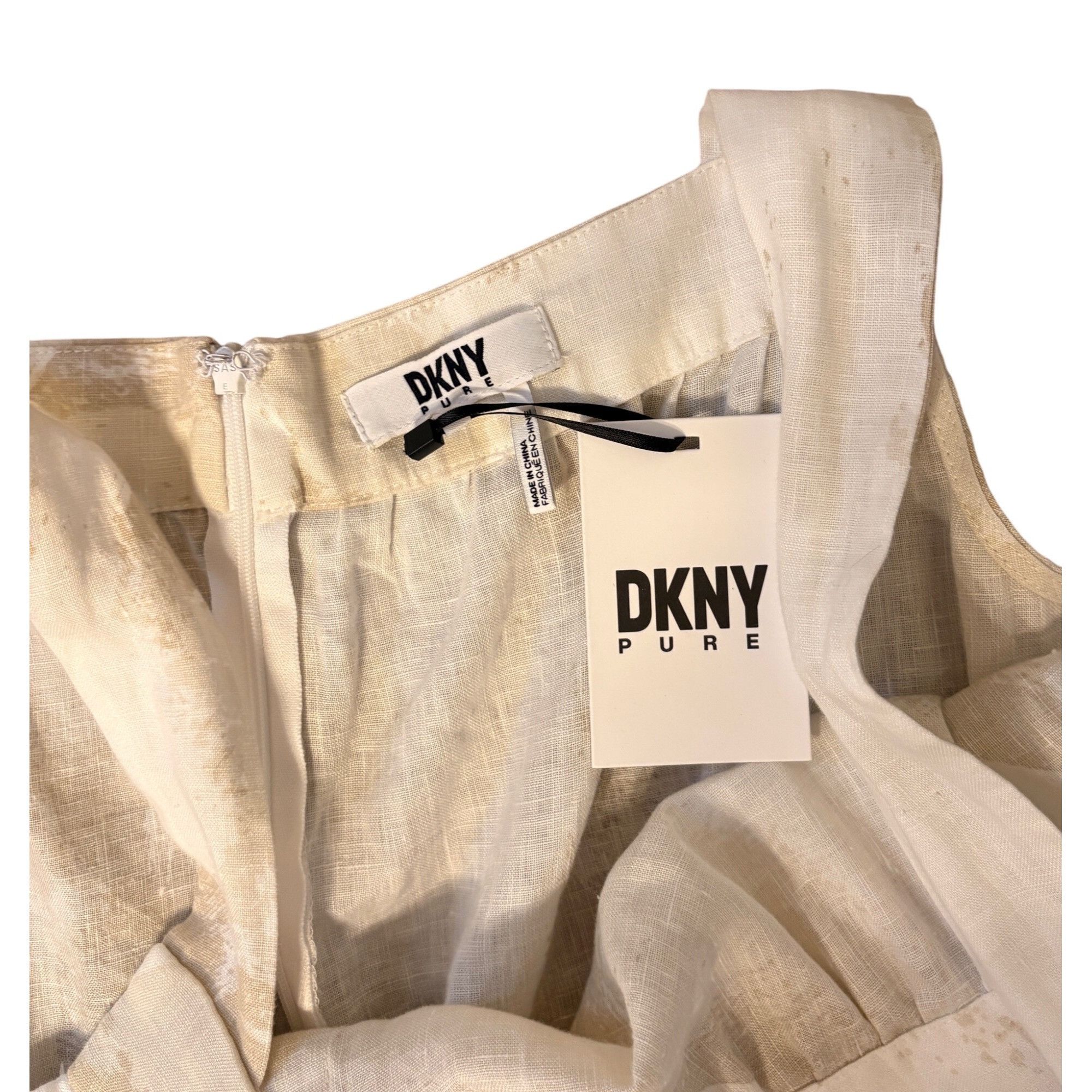 DKNY NWT DKNY Pure L 100% Linen Romper Overalls Tank Jumpsuit Lag Size 32" / US 10 / IT 46 - 7 Thumbnail