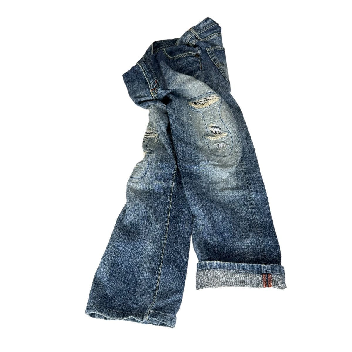 Japanese Brand ⚡️GL HEART LIMITED EDITION PATCHWORK HICKORY DENIM PANTS Size US 34 / EU 50 - 1 Thumbnail