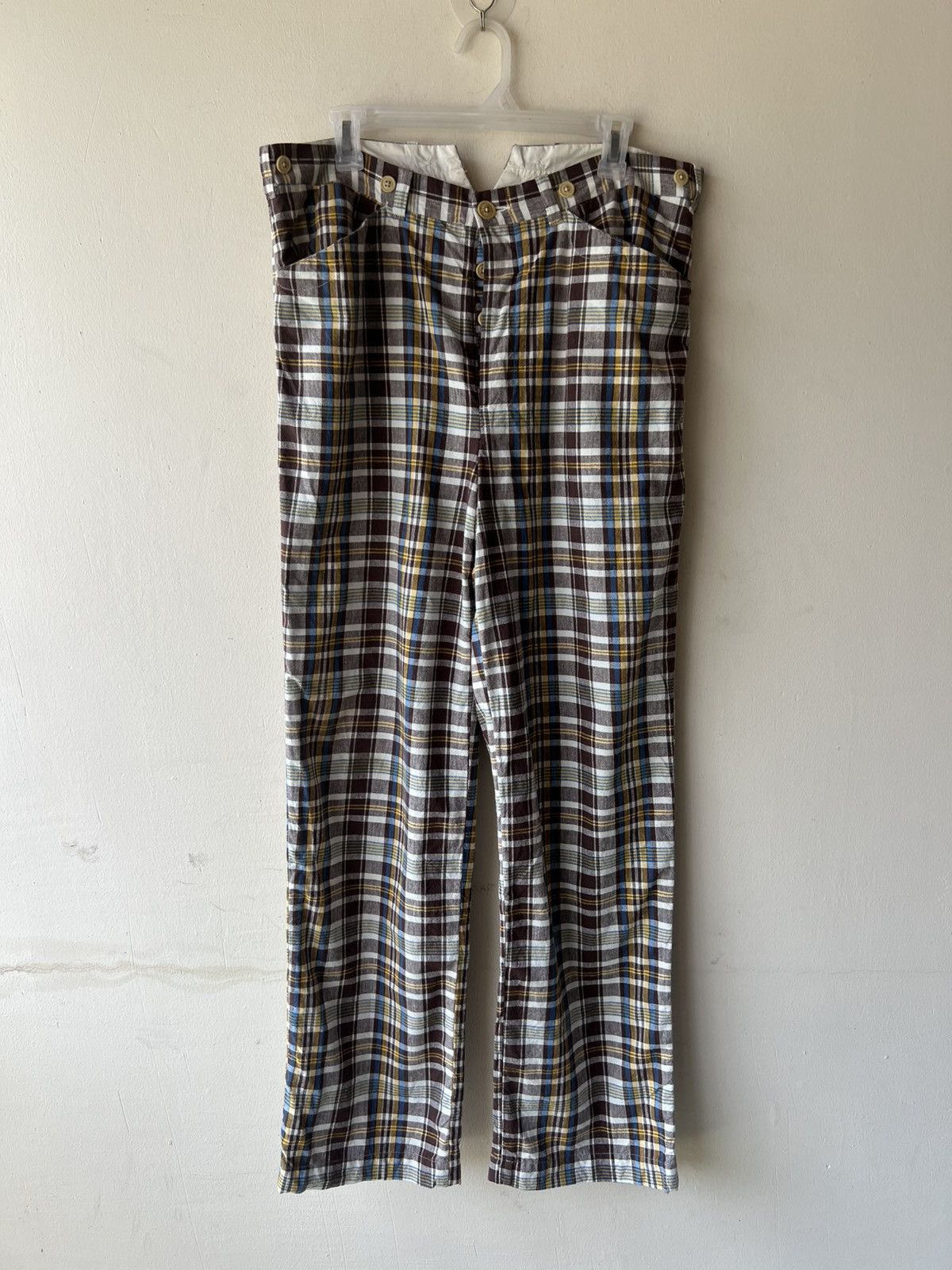 Waste(twice) Waste Twice Japan 100% Linen Checkered Trouser Pant Size US 34 / EU 50 - 2 Thumbnail