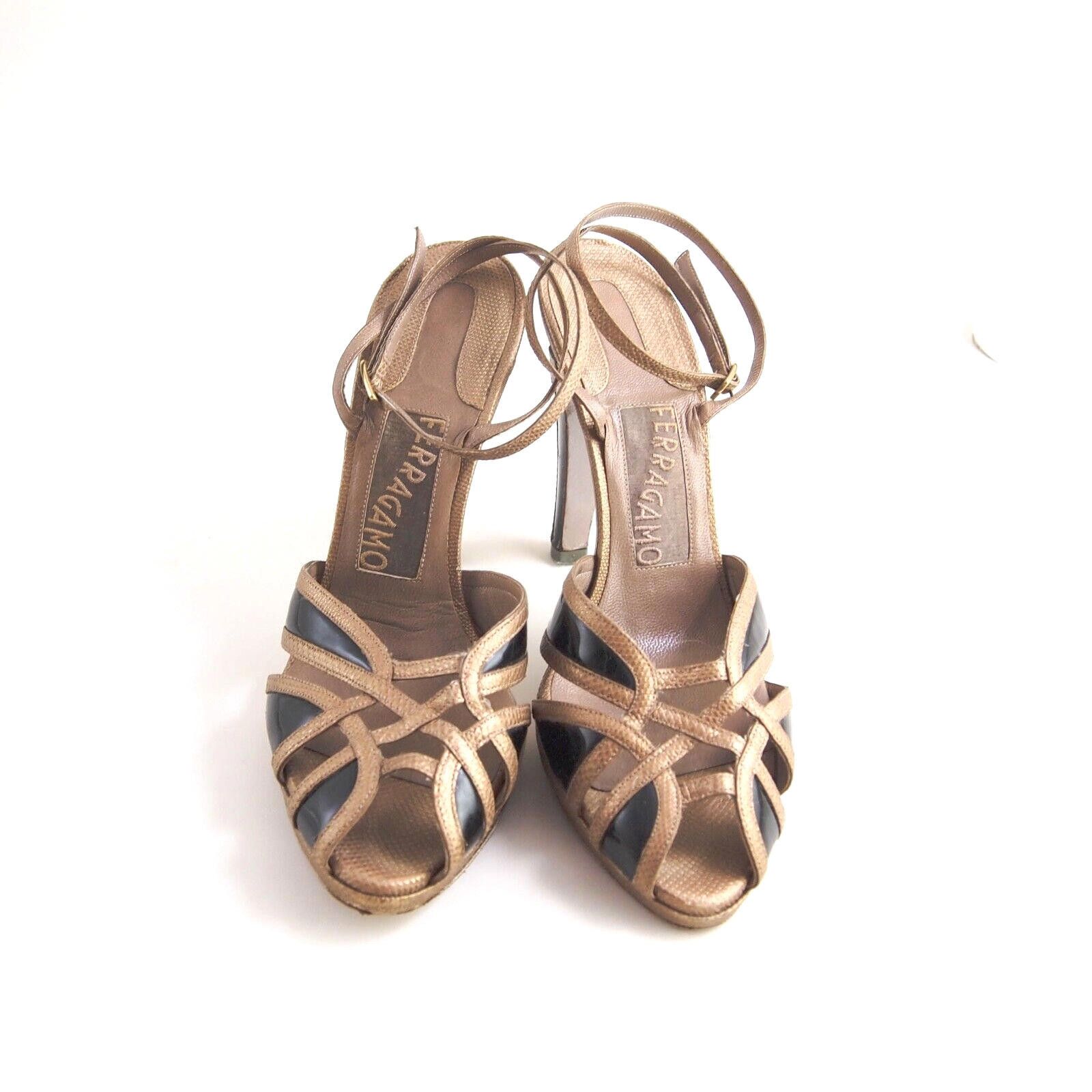 Salvatore Ferragamo Ferragamo Atelier Strappy Sandal Brown Snake US 8.5 EU 39 Size US 8.5 / IT 38.5 - 3 Thumbnail