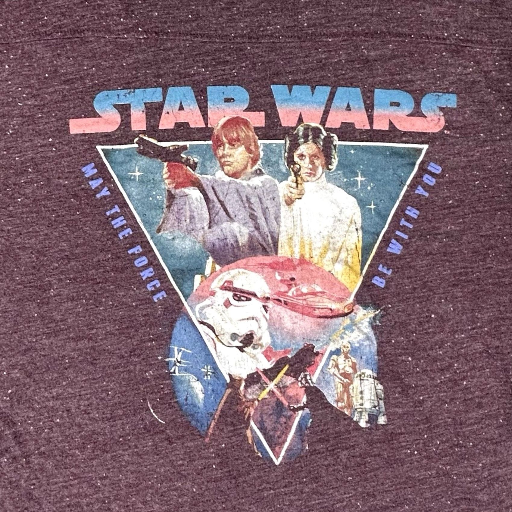 Star Wars Star Wars T-Shirt Womens XL Purple Crew Neck Short Sleeve Graphic Tee Top May The Force Be With You Size XL / US 12-14 / IT 48-50 - 2 Thumbnail