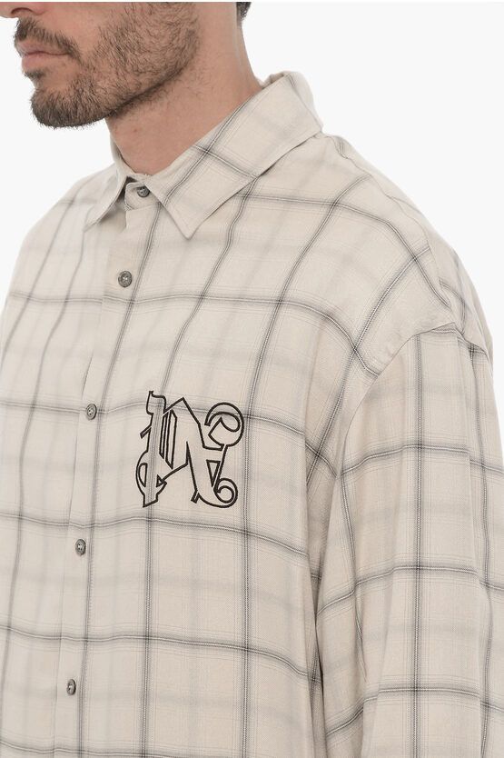 Palm Angels o1y0325 Logo Checked Shirt in Multicolor Size US M / EU 48-50 / 2 - 2 Thumbnail
