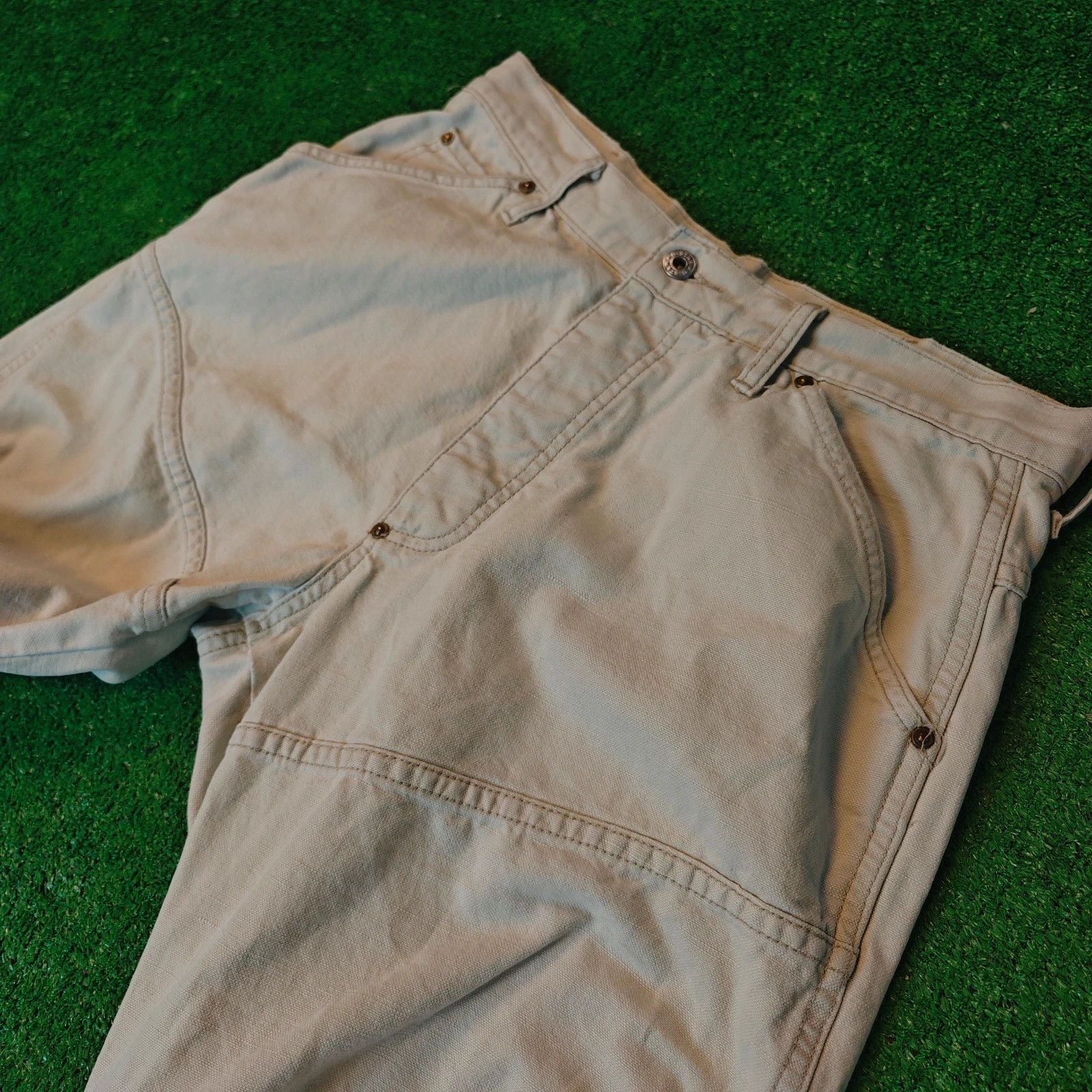 G-Star Vintage G-star Elwood Jeans Mens 32x32 cream straight 90s Size US 32 / EU 48 - 5 Thumbnail