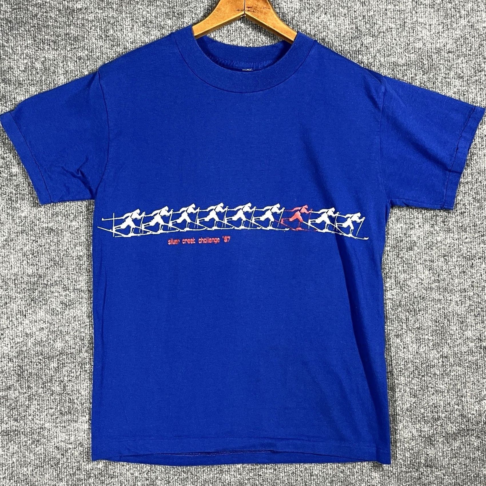 Vintage VINTAGE 80s Silver Creek Challenge Ski T Shirt Size Small Mountain Snowshoe WV T-Shirt Men Blue Cotton Graphic Print Crew Neck Short Sleeve 80s Mens Size US S / EU 44-46 / 1 - 2 Thumbnail