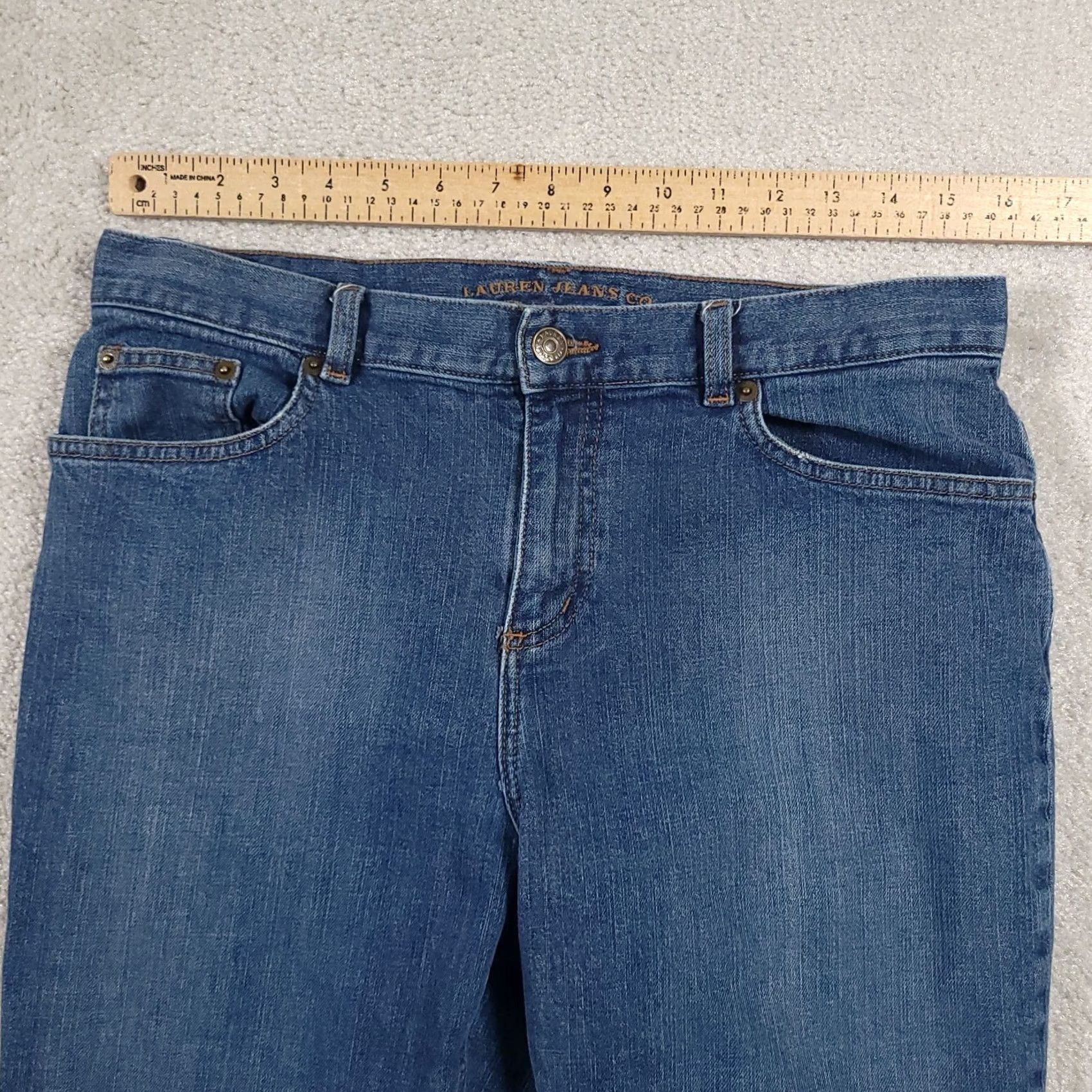 Ralph Lauren Lauren Ralph Lauren Jeans Women's 10 Mid Rise Boot Cut Denim Stretch Medium Wash Size 32" / US 10 / IT 46 - 4 Thumbnail