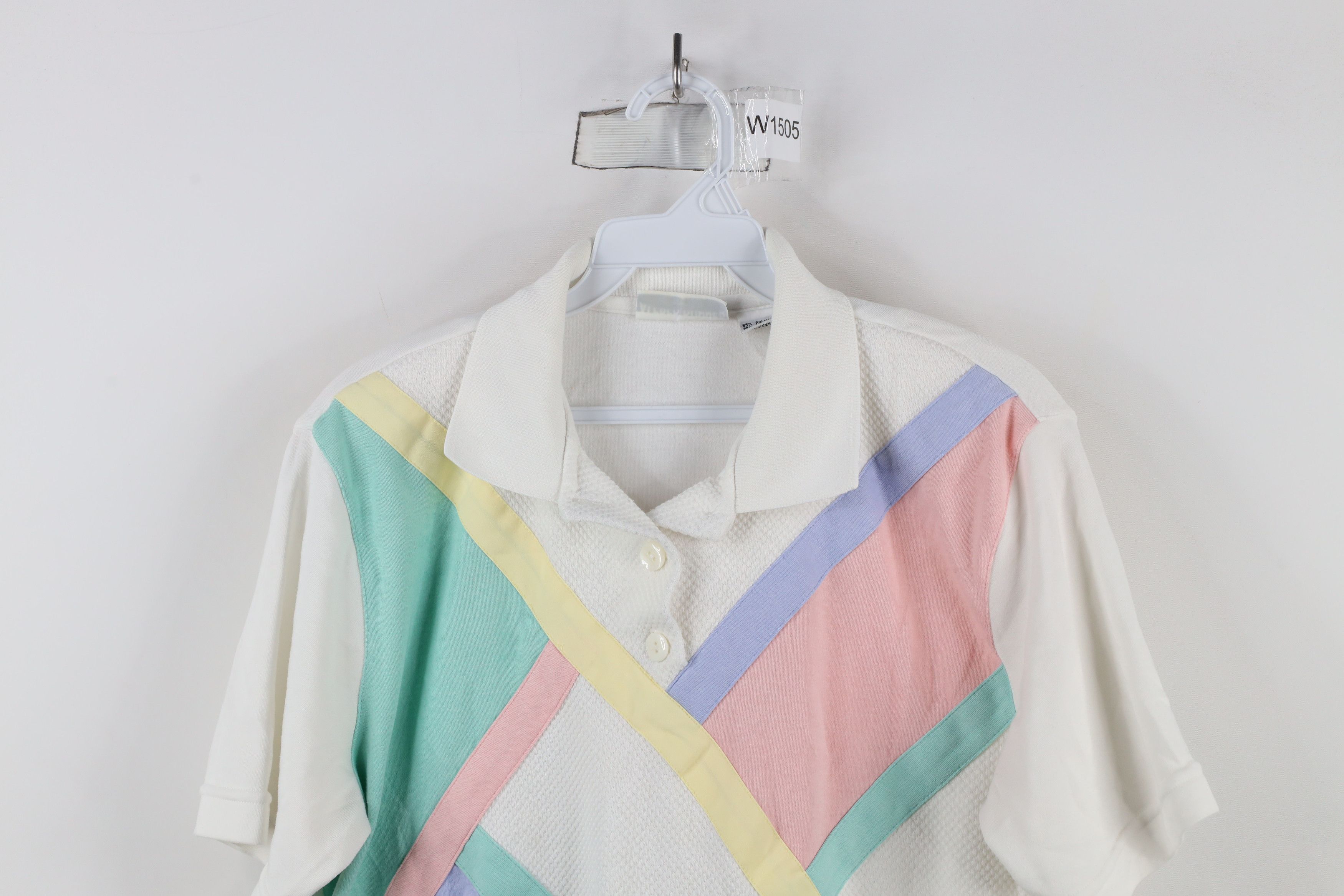 Vintage Vintage 90s Streetwear Distressed Pastel Block Polo Shirt Size S / US 4 / IT 40 - 2 Thumbnail