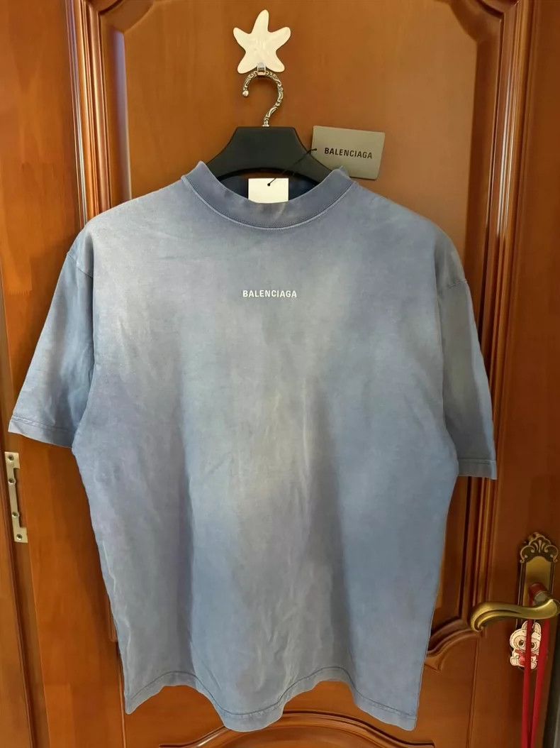 Balenciaga Haze blue short sleeves with front and back emb