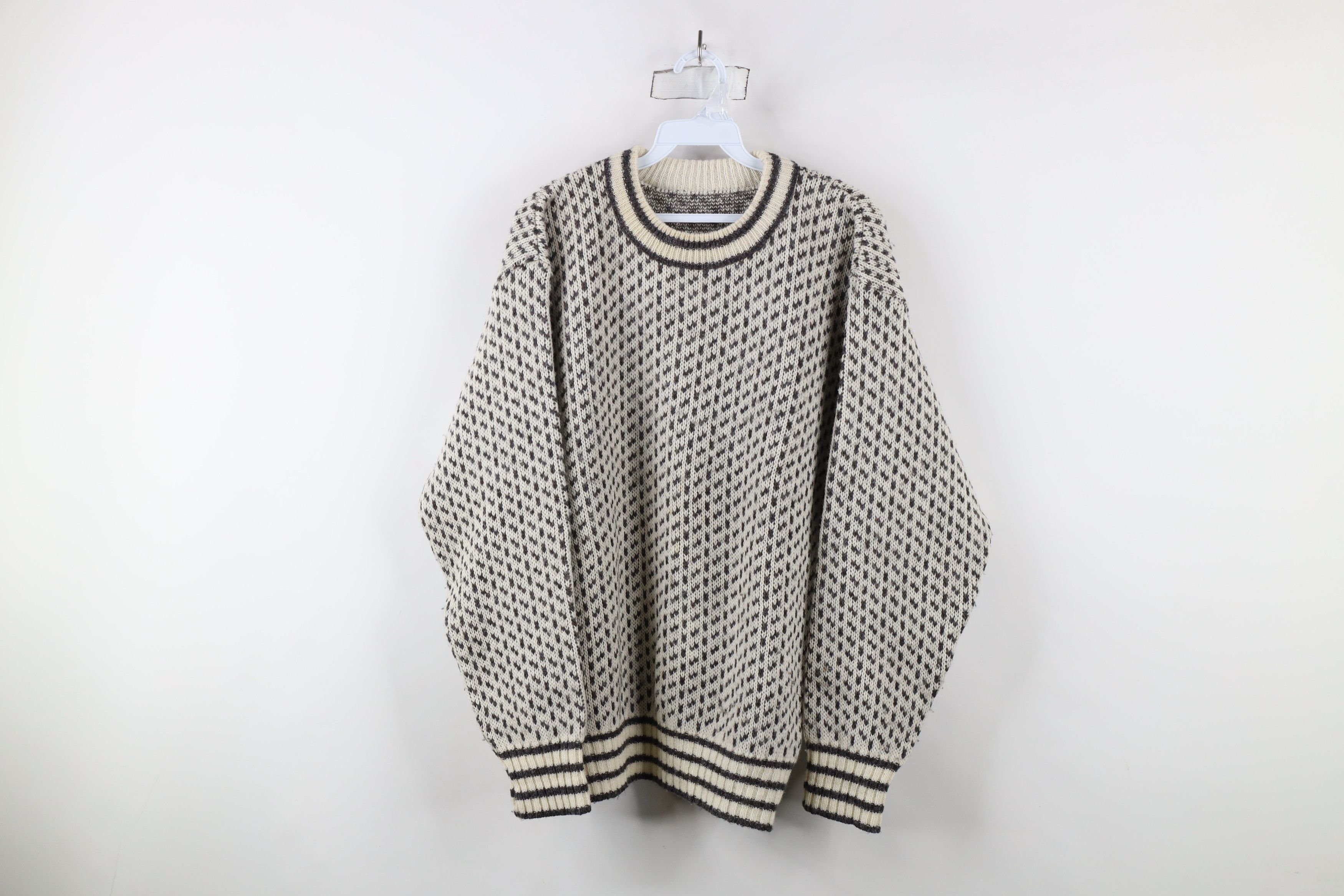Vintage Vintage 70s Streetwear Wool Blend Knit Geometric Sweater Size US XXL / EU 58 / 5 - 1 Thumbnail