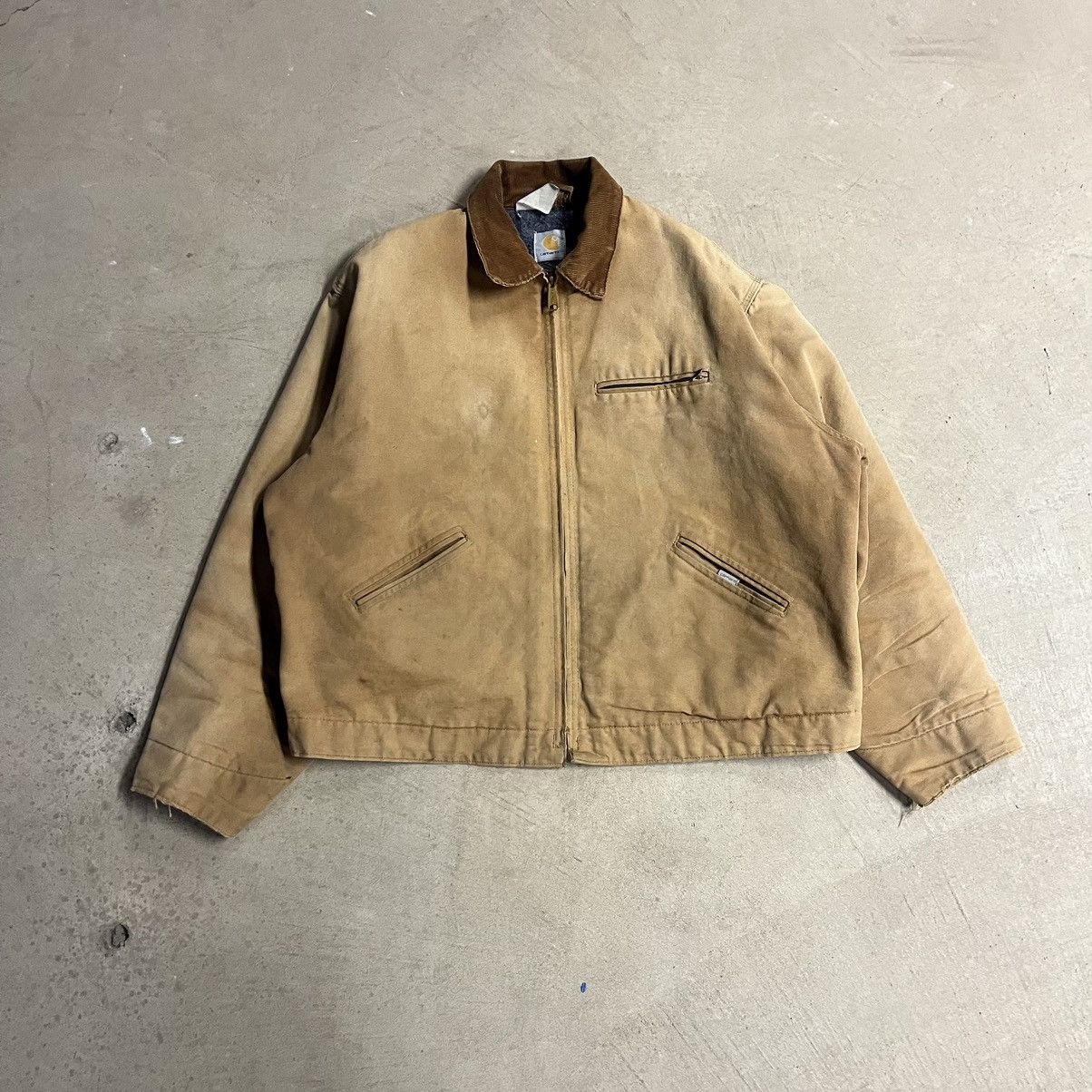 Image of Vintage 80's Flannel Lined Carhartt Detriot in Tan, Men's (Size XL)