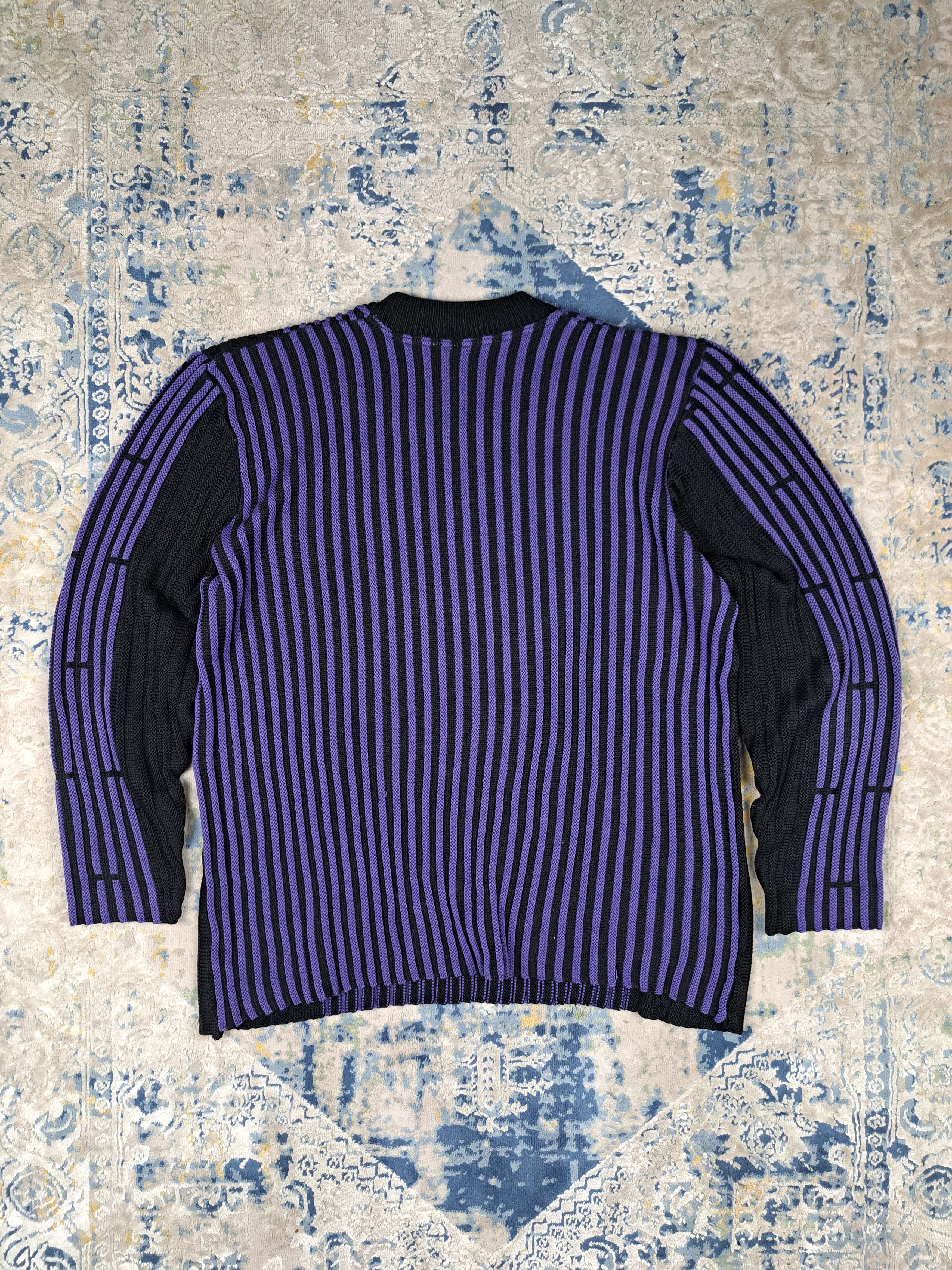 Japanese Brand Crazy Vintage y2k Purple Ribbed Knit Sweater Techno Size US L / EU 52-54 / 3 - 7 Thumbnail