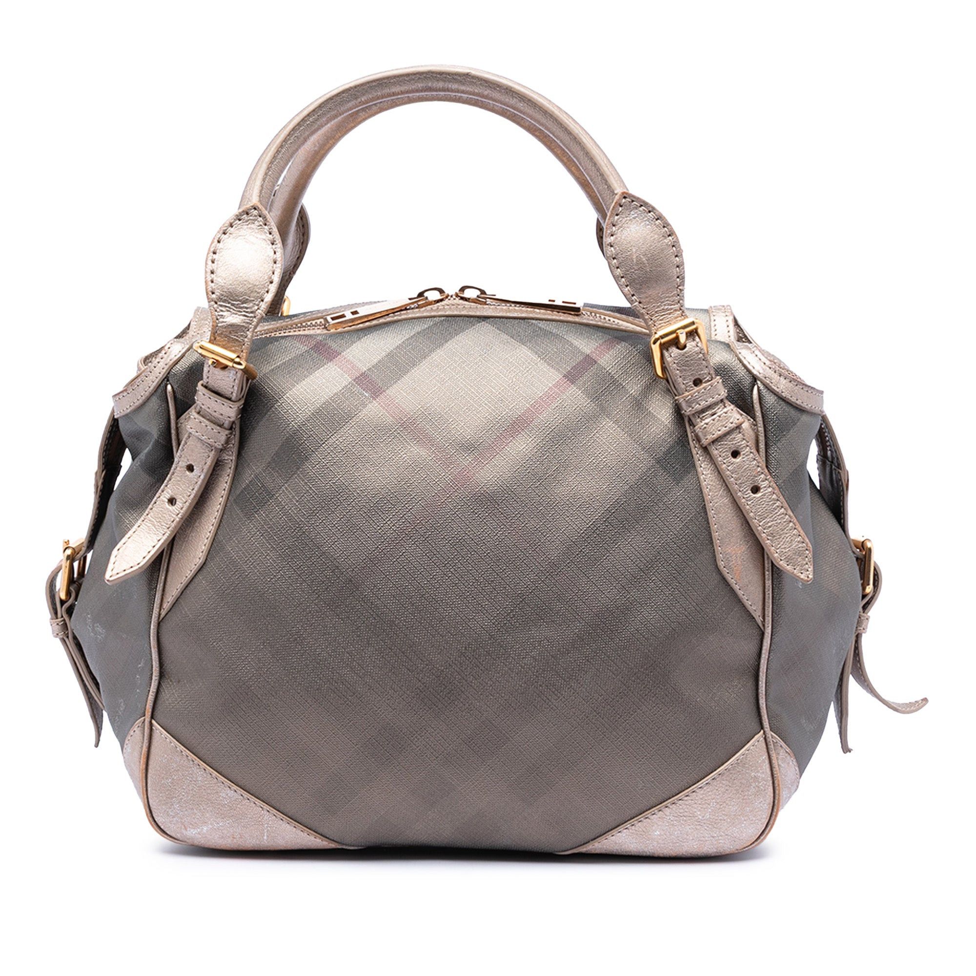 Burberry Smoke Check Coated Canvas Oakford Handbag Size ONE SIZE - 1 Thumbnail