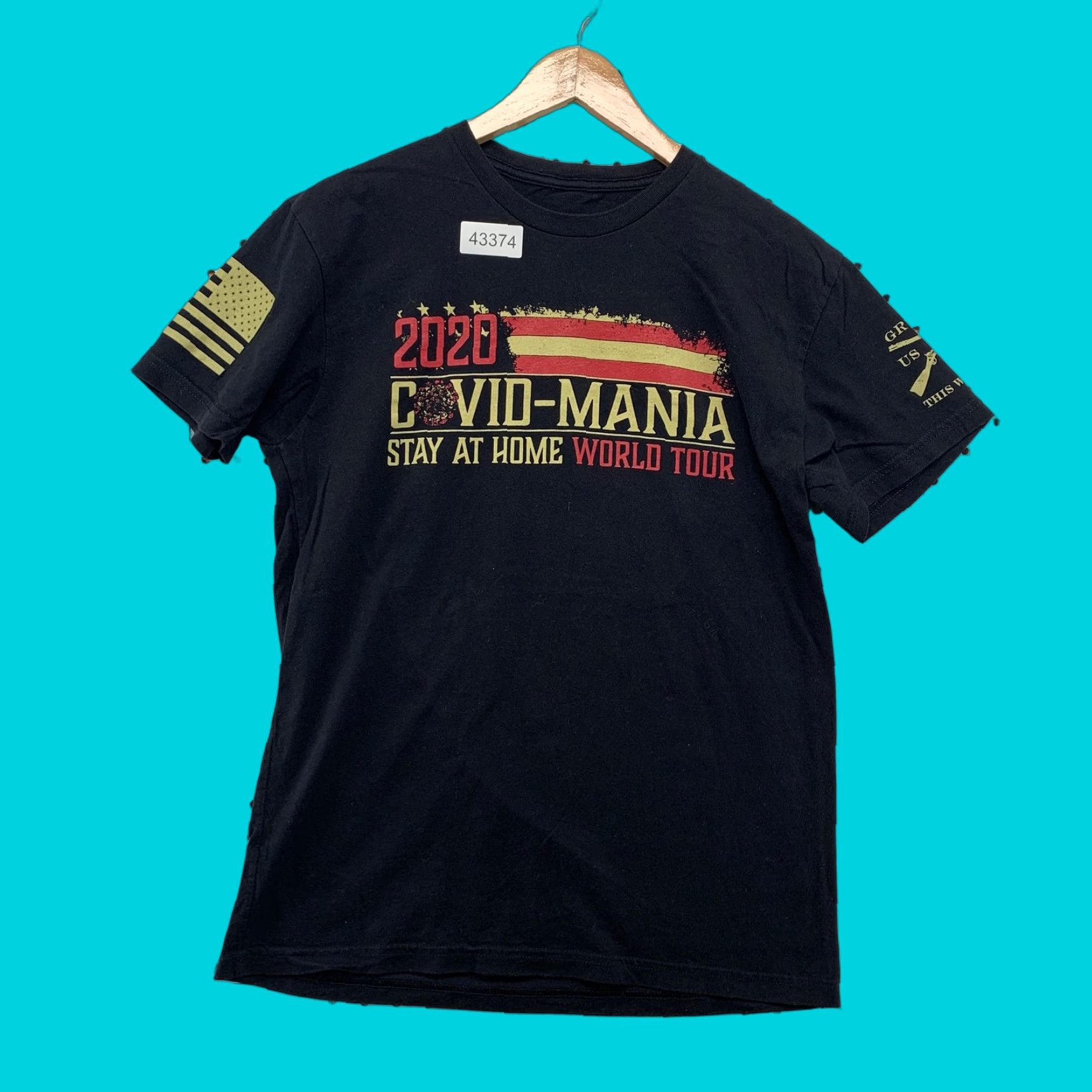 Vintage VINTAGE Grunt Style COVID Mania Stay At Home Shirt Mens M Black T-Shirt 90s Event Rare Mens Size US M / EU 48-50 / 2 - 1 Thumbnail
