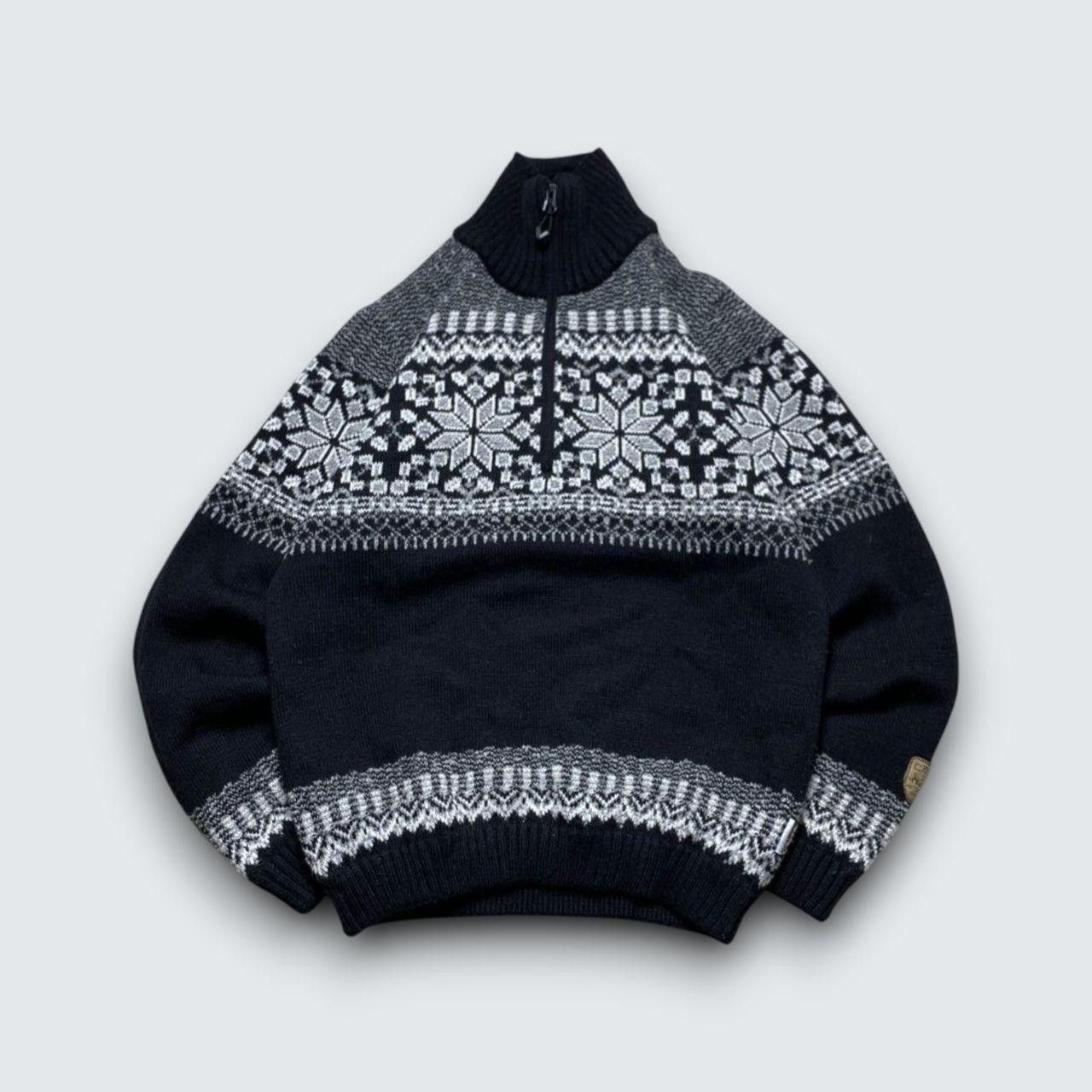 Japanese Brand 00s Snowflake Knit Sweater Black S Size S / US 4 / IT 40 - 1 Thumbnail