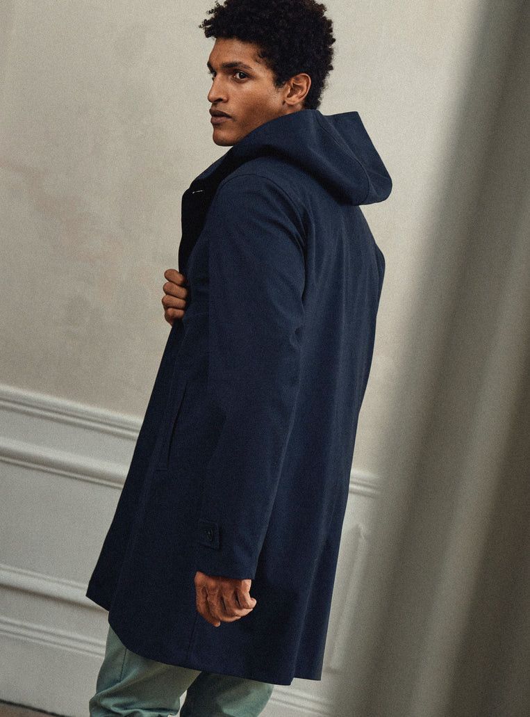 Balibaris Balibaris "Travis" Navy Stretch-Woven Rain Coat Size US M / EU 48-50 / 2 - 9 Thumbnail