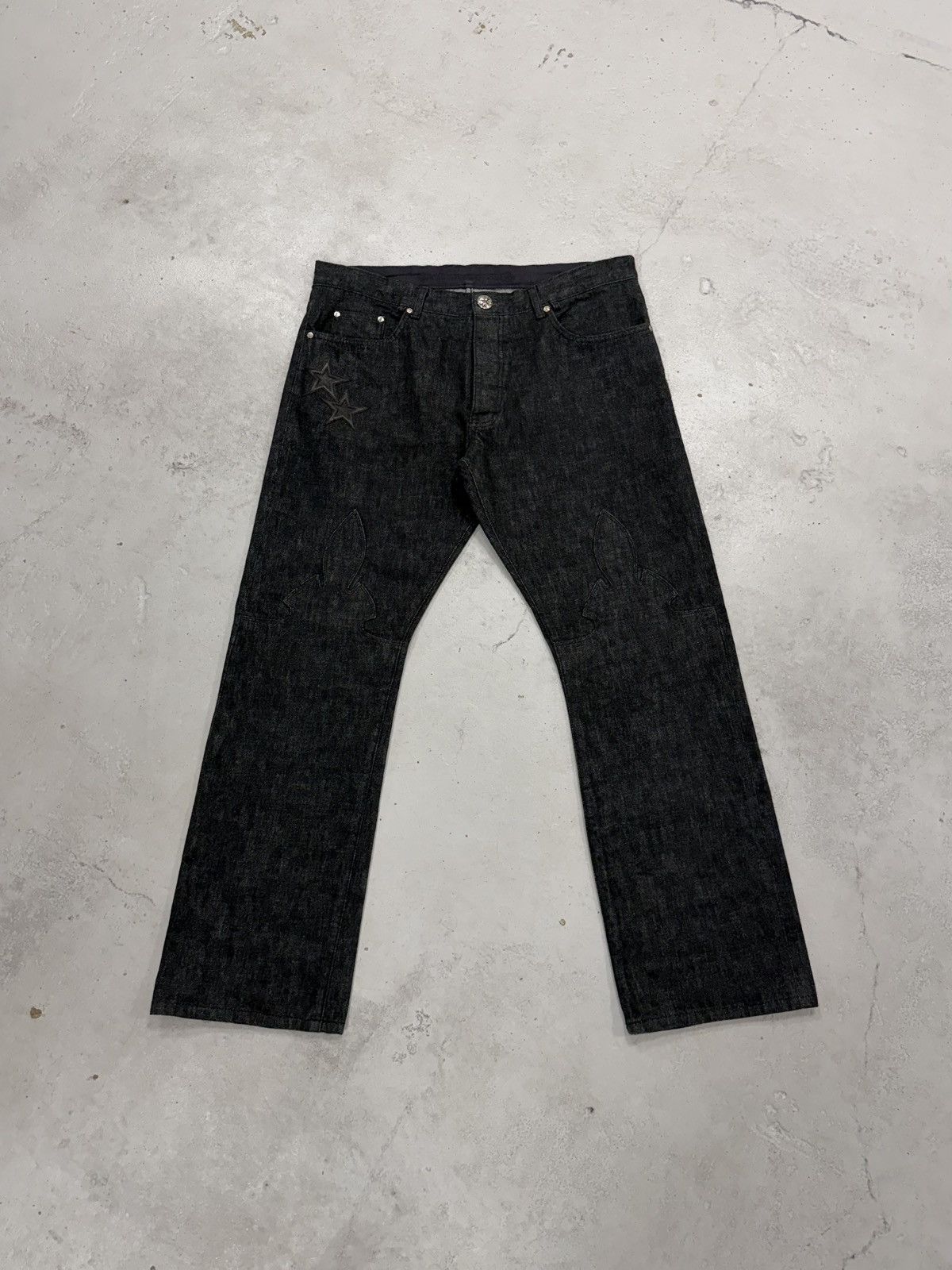 Chrome Hearts Chrome Hearts Star Patch Le Fleur Knee Denim Jeans W38 Size US 38 / EU 54 - 1 Thumbnail