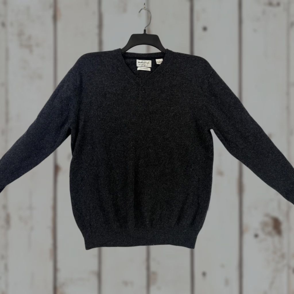Weatherproof Weatherproof Mens Large 2 Ply Cashmere Knit Sweater Gray V-Neck Crewneck Classic All Seasons Lightweight Knit - Holiday? Size US L / EU 52-54 / 3 - 1 Thumbnail