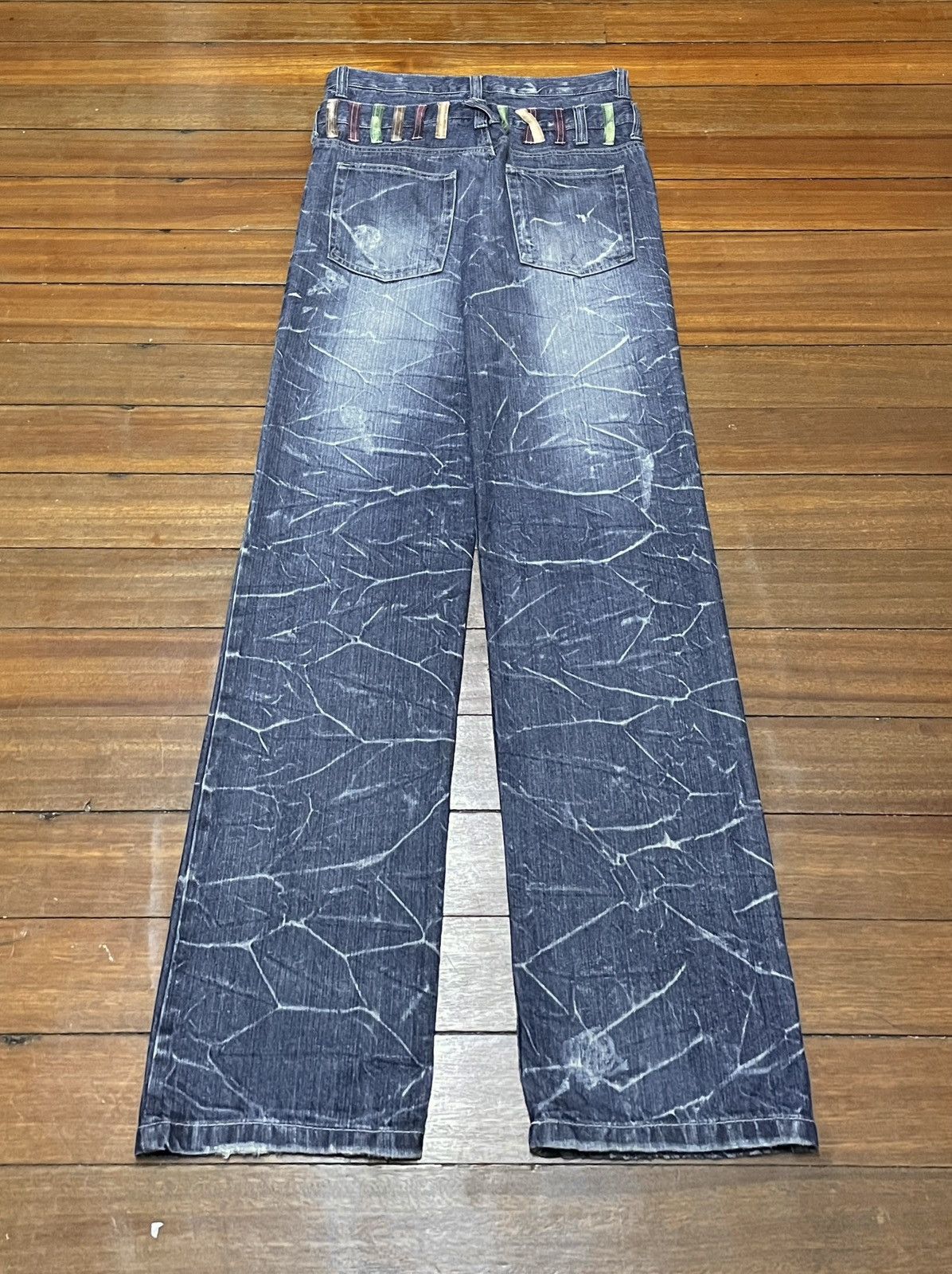 14th Addiction × Japanese Brand × Le Grande Bleu (L.G.B.) Rare Design Vintage Brand Nylaus Double Waist Jeans 2000s Size US 33 - 2 Thumbnail