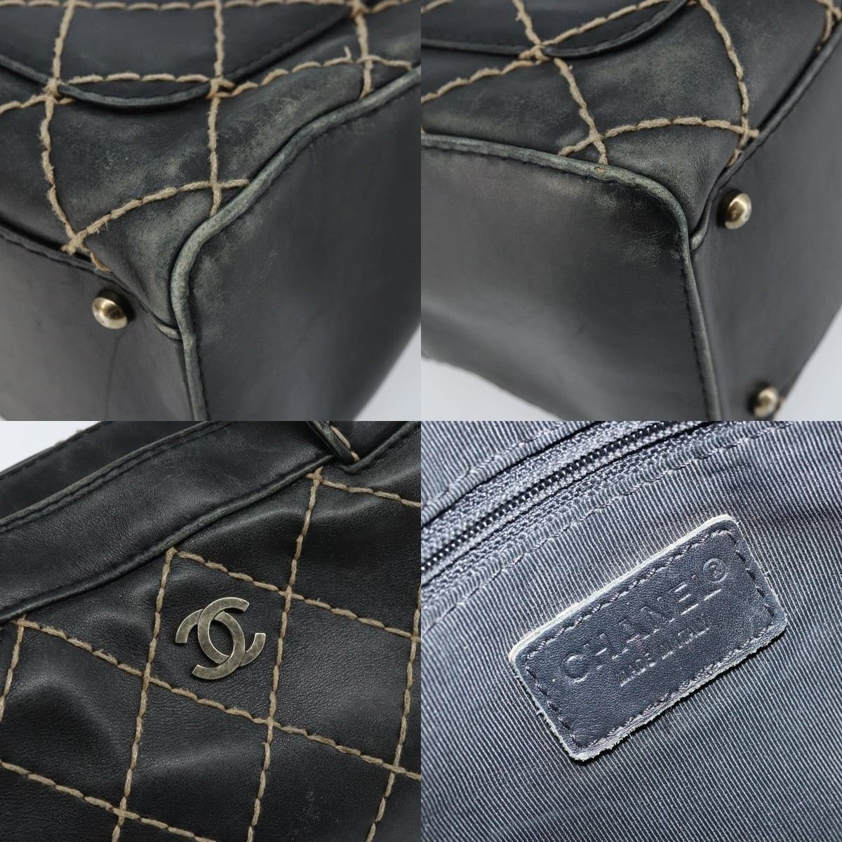 Chanel Chanel Wild Stitch Handbag Leather Black CC Size ONE SIZE - 6 Thumbnail