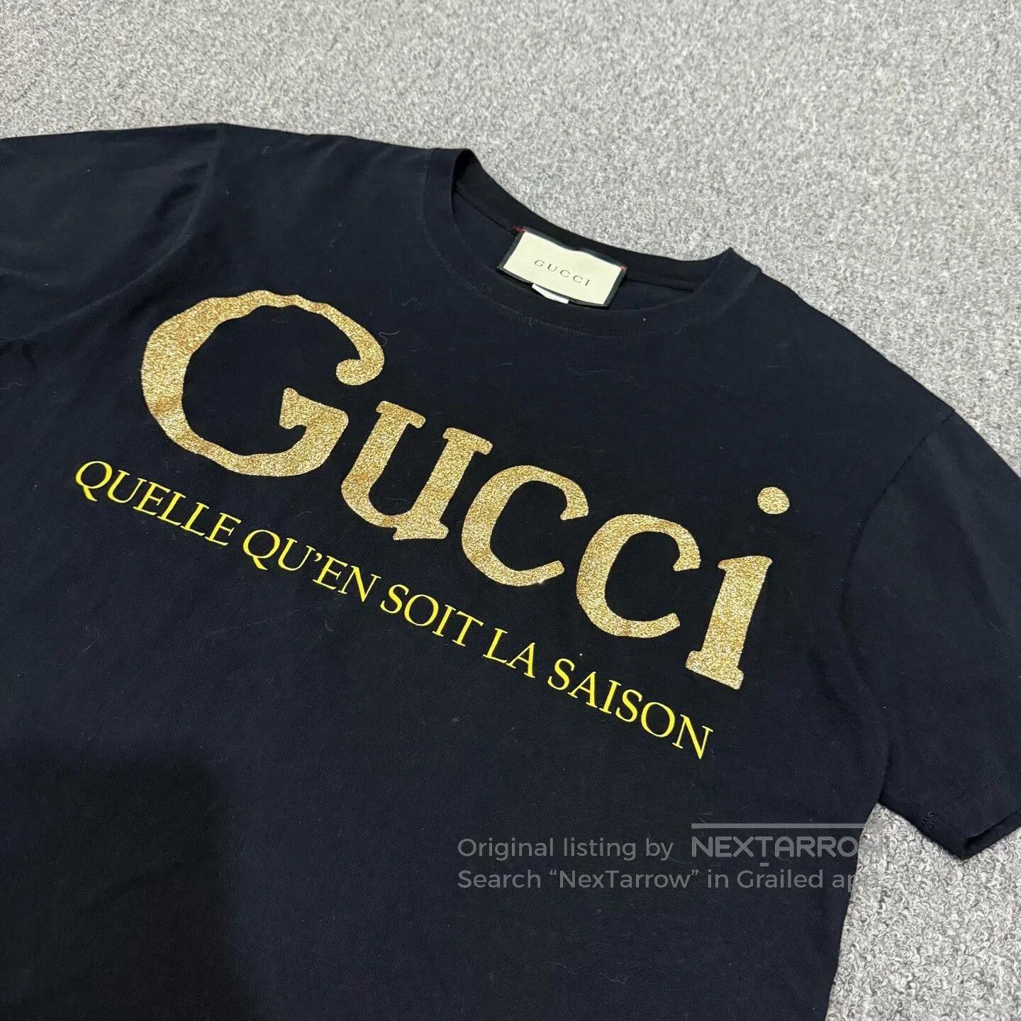 Gucci Gold Logo Short Sleeve T-Shirt XS.