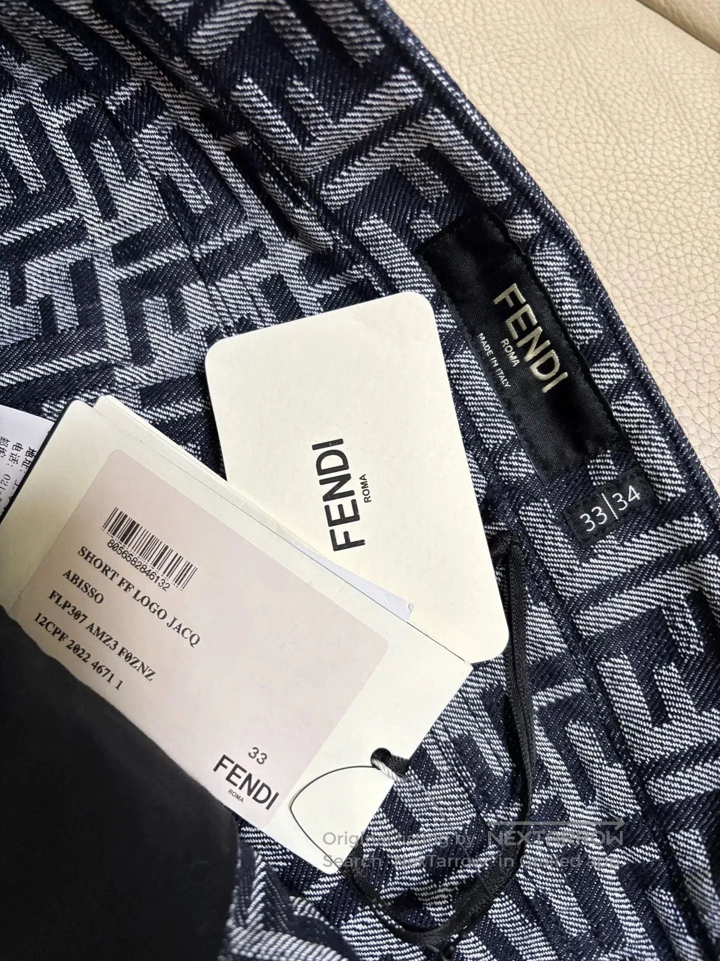 Fendi FENDI SS23 FF Print Denim Shorts. Size US 33 - 3 Thumbnail