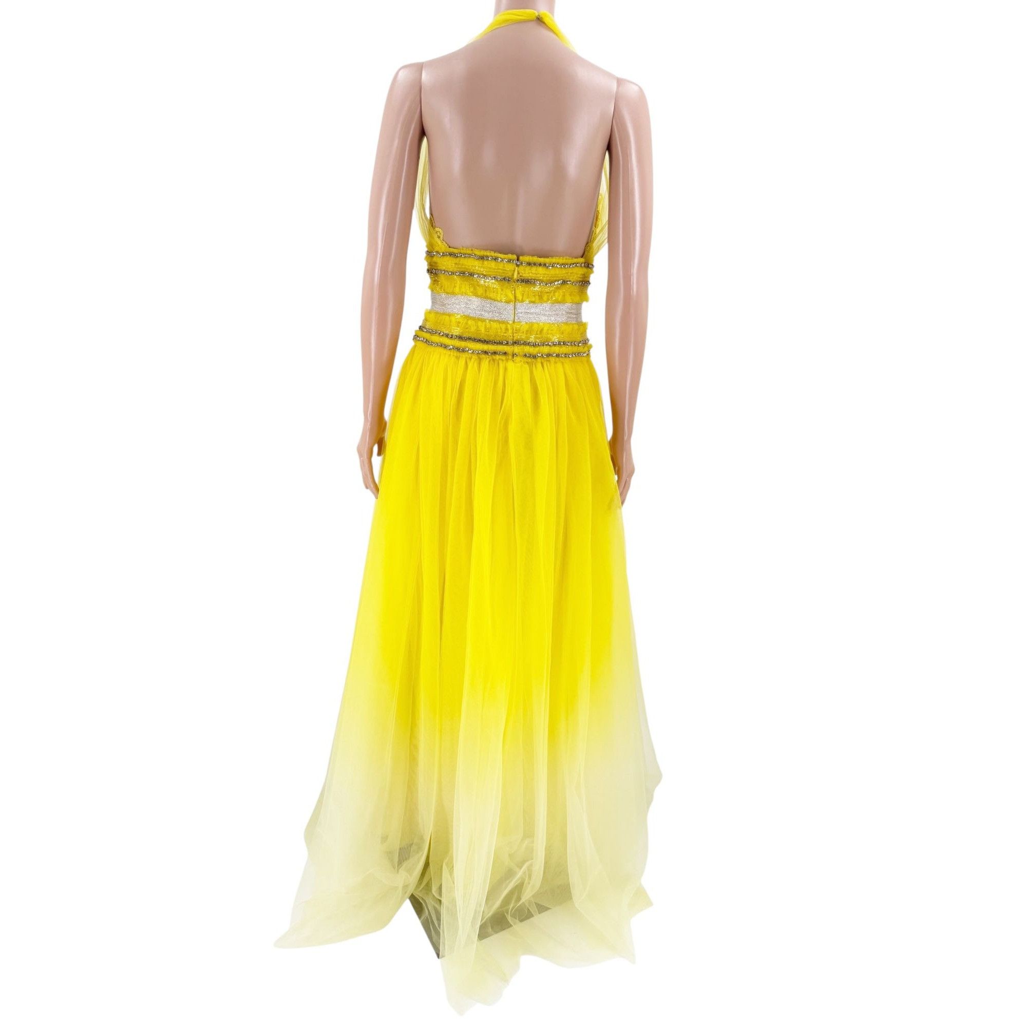 Naeem Khan Naeem Khan Runway Evening Gown Yellow Embellished US10 S2018 Size L / US 10 / IT 46 - 5 Thumbnail