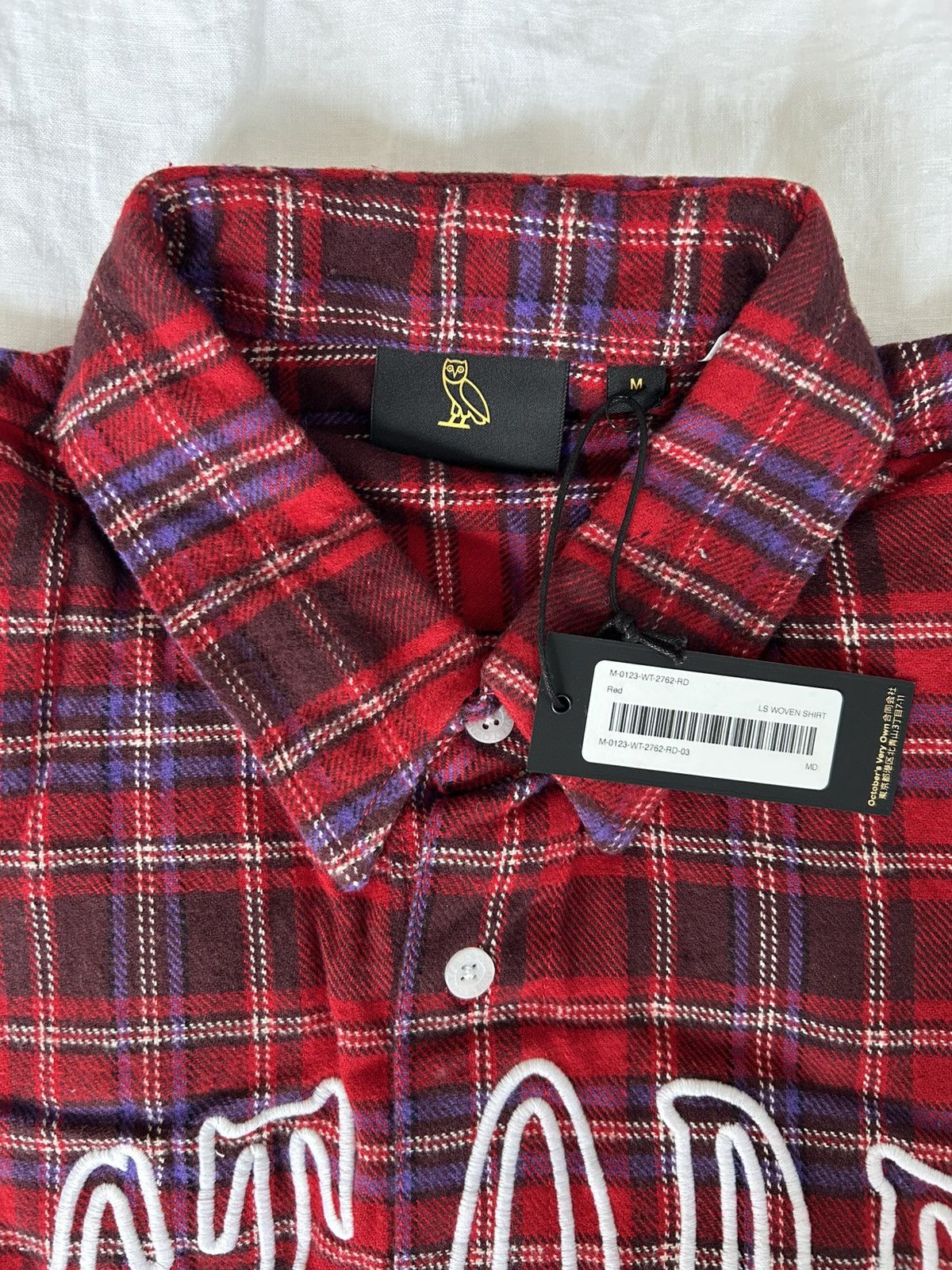 October's Very Own NWT OVO Red Holiday Plaid Shirt SS23 Medium Size US M / EU 48-50 / 2 - 4 Thumbnail