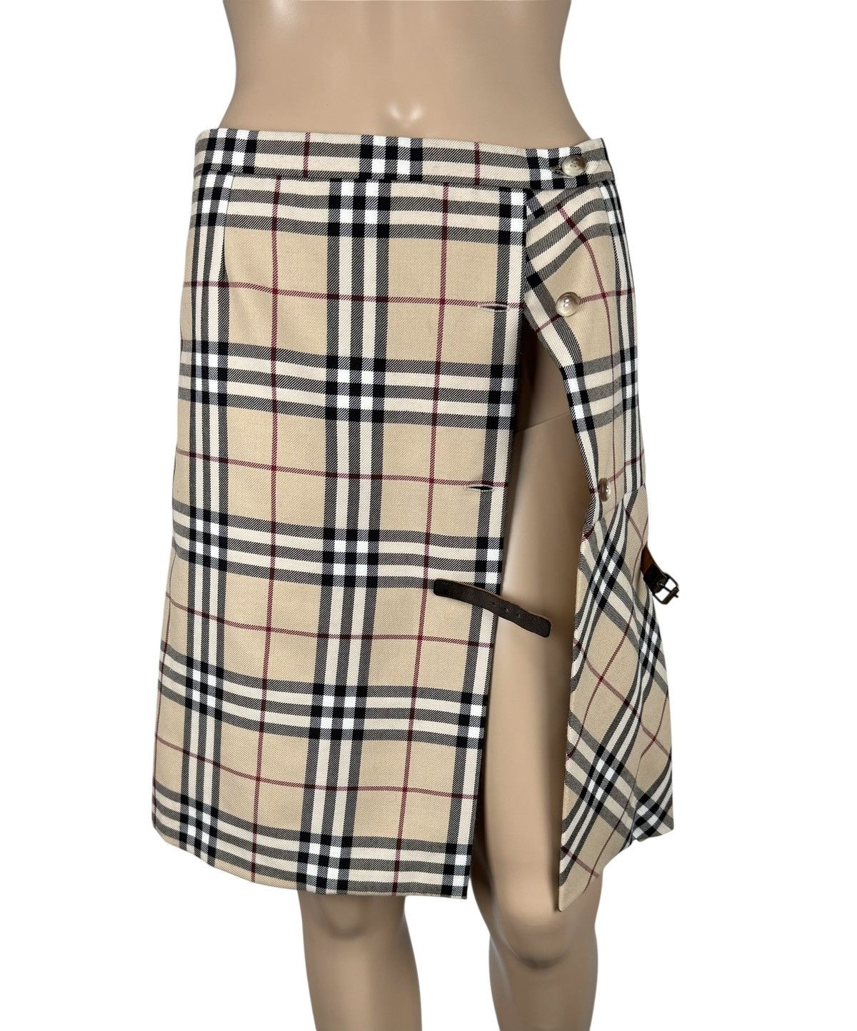 Burberry Burberry Check Skirt Wrap Full Checkered Leather Buckle Size 25" / US 0 / IT 36 - 10 Thumbnail