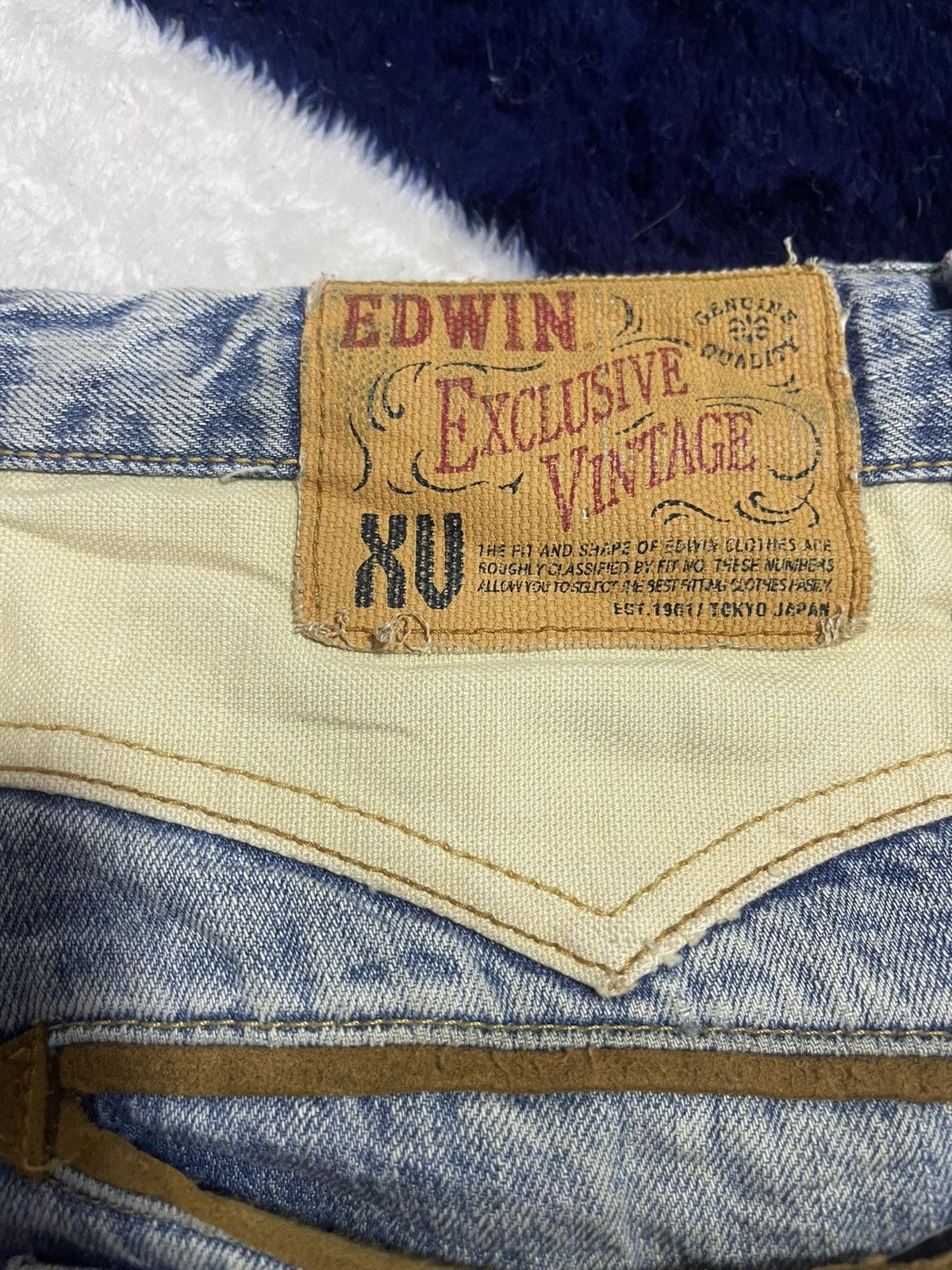 Edwin × Japanese Brand Edwin Exclusive Vintage Distressed Jeans (14) Size US 33 - 4 Thumbnail