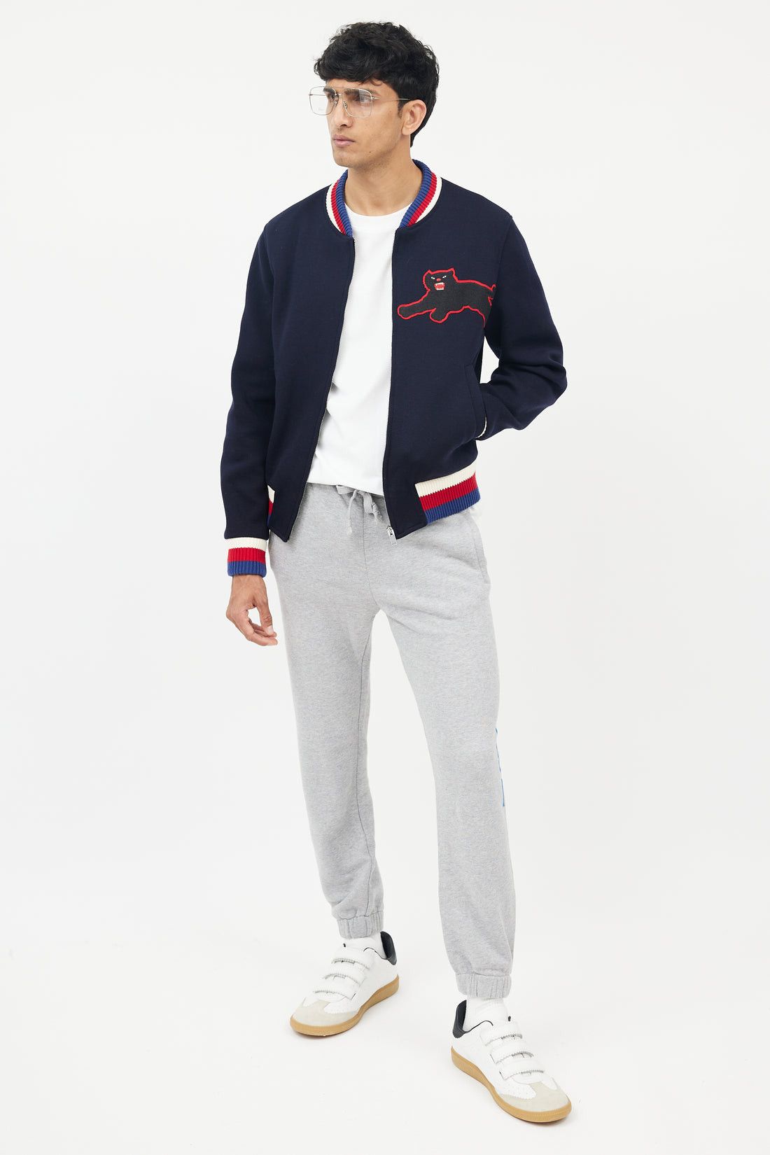 Gucci Gucci FW16 Navy Blue Varsity Jacket Panther Patch IT 48/US M Size US M / EU 48-50 / 2 - 1 Thumbnail