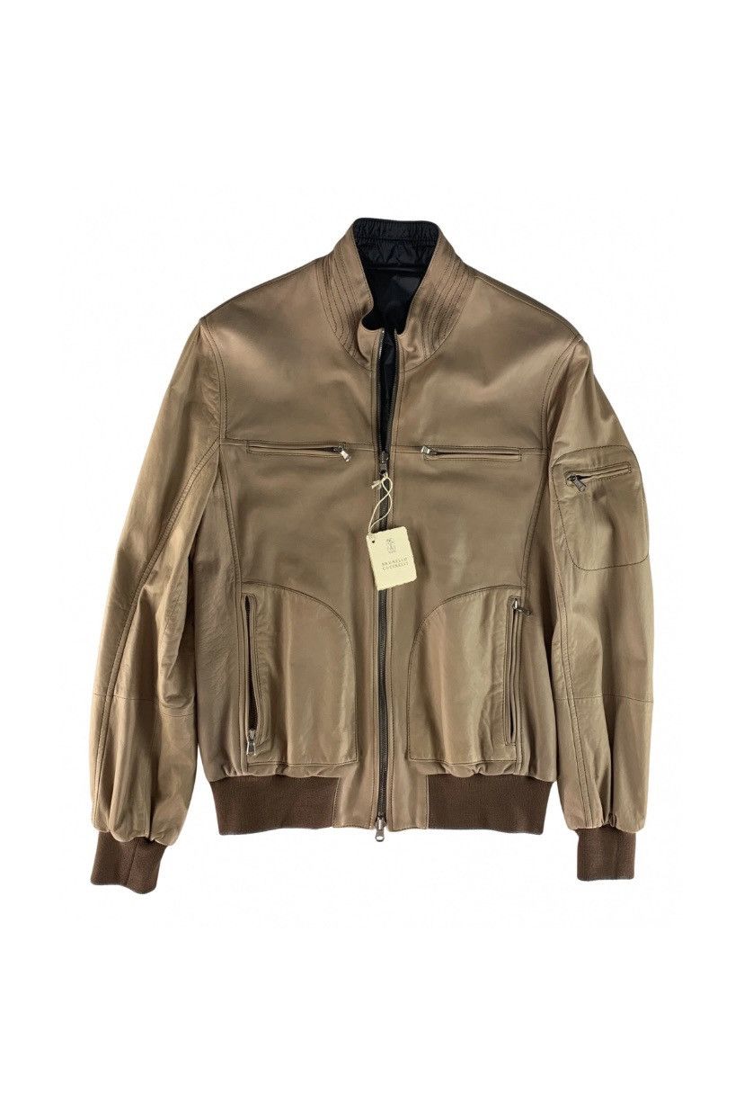 Brunello Cucinelli Brunello Cucinelli 🇮🇹 Napa leather reversible bomber L NWT Size US L / EU 52-54 / 3 - 1 Thumbnail