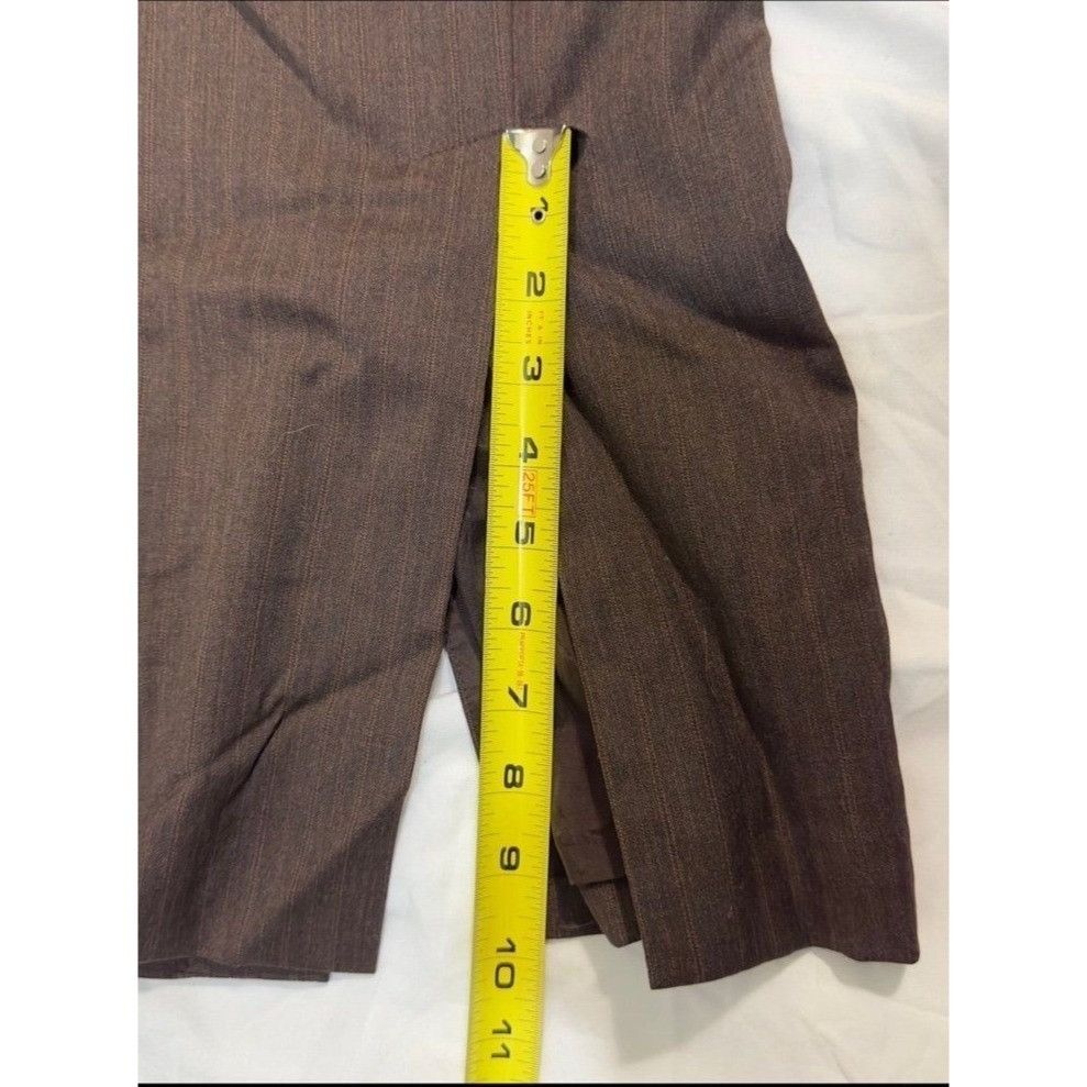 Bcbgmaxazria BCBGMaxazria Brown Wool Blend Pin Stripe Pencil Skirt Size 8 Size 30" / US 8 / IT 44 - 8 Thumbnail