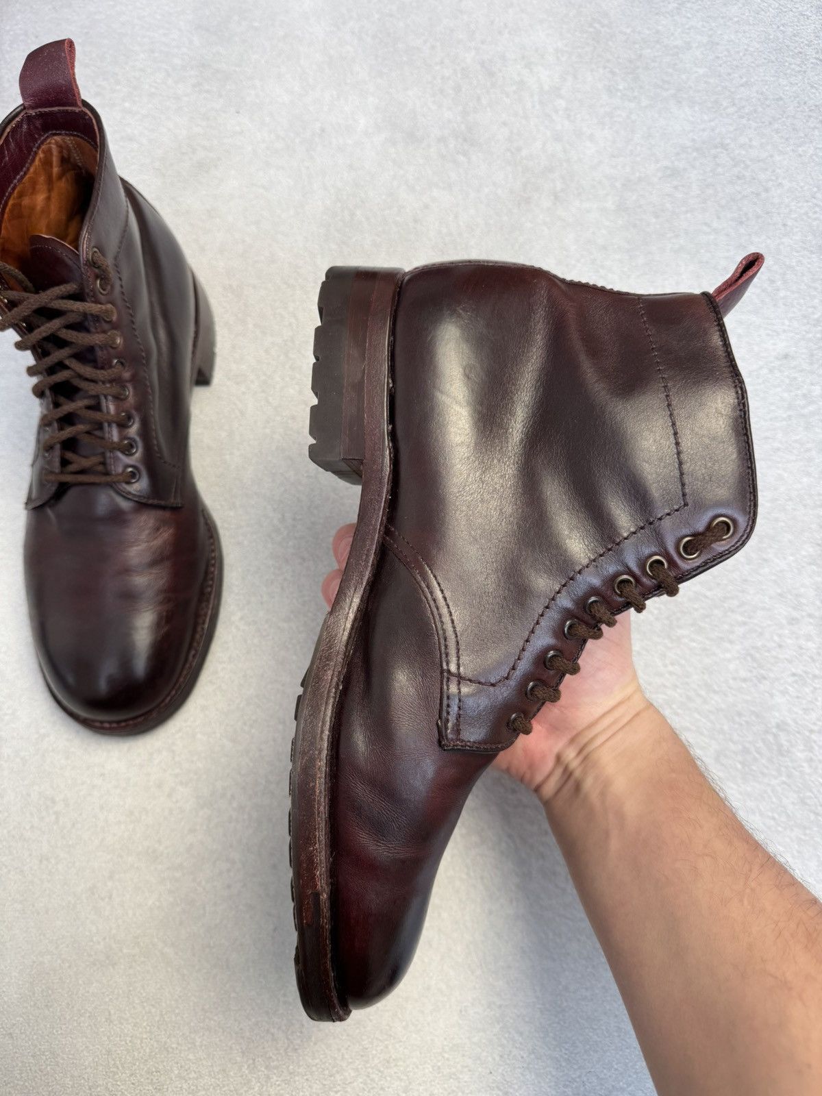 Alden RRP€1100 Alden Service Boot Shell Cordovan burgundy Leather Size US 8 / EU 41 - 10 Thumbnail