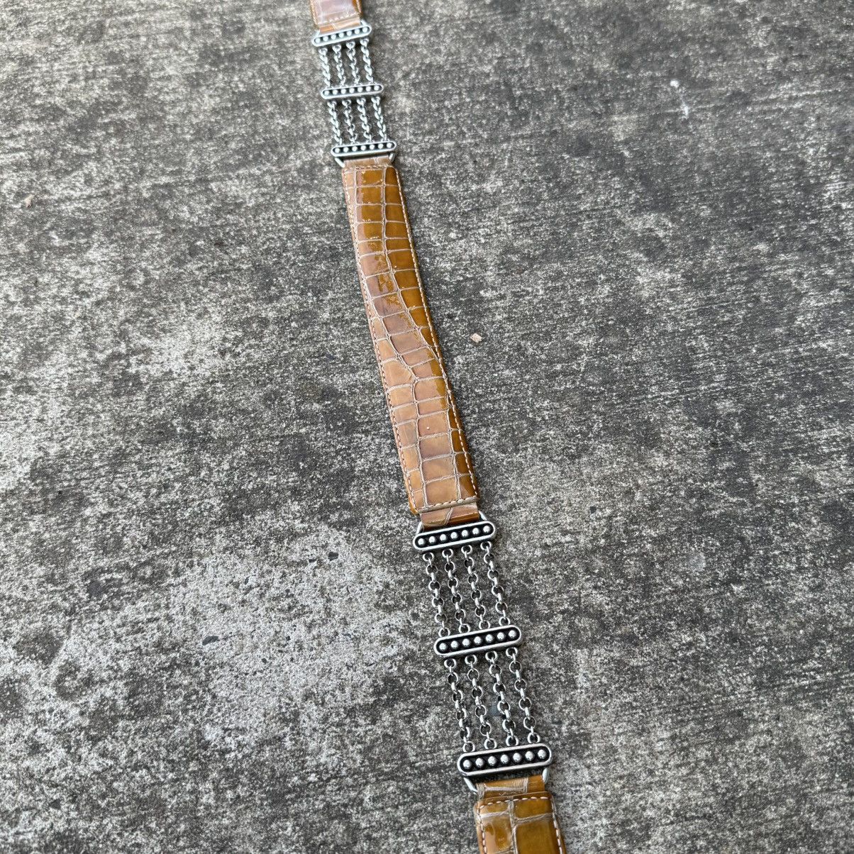 Brighton × Vintage Vintage Brighton Women’s Leather Belt Studded Buckle Western Size ONE SIZE - 8 Thumbnail