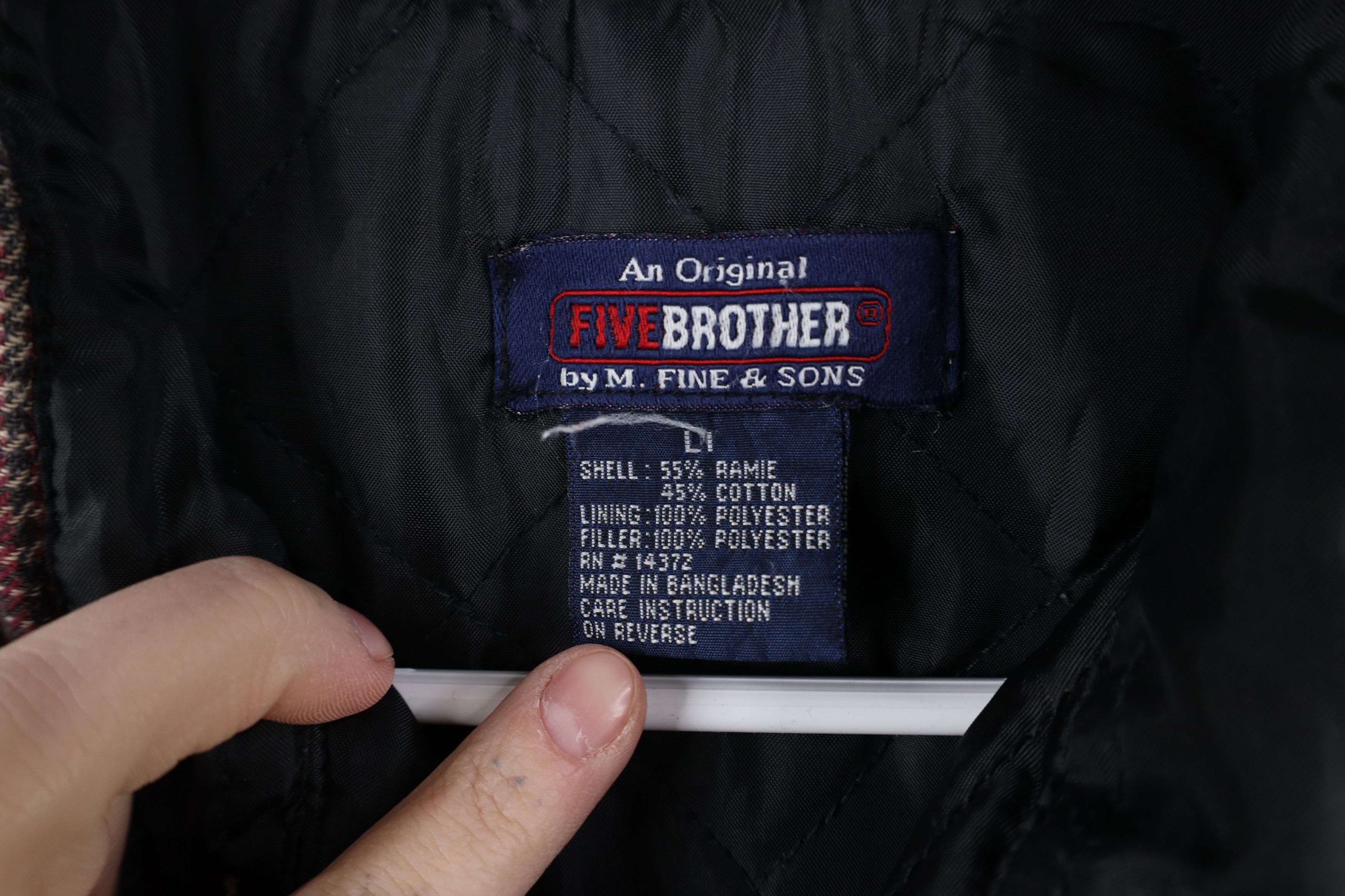 FiveBrother × Vintage Vintage 90s Five Brother Quilted Flannel Shirt Jacket Jac Size US L / EU 52-54 / 3 - 6 Thumbnail