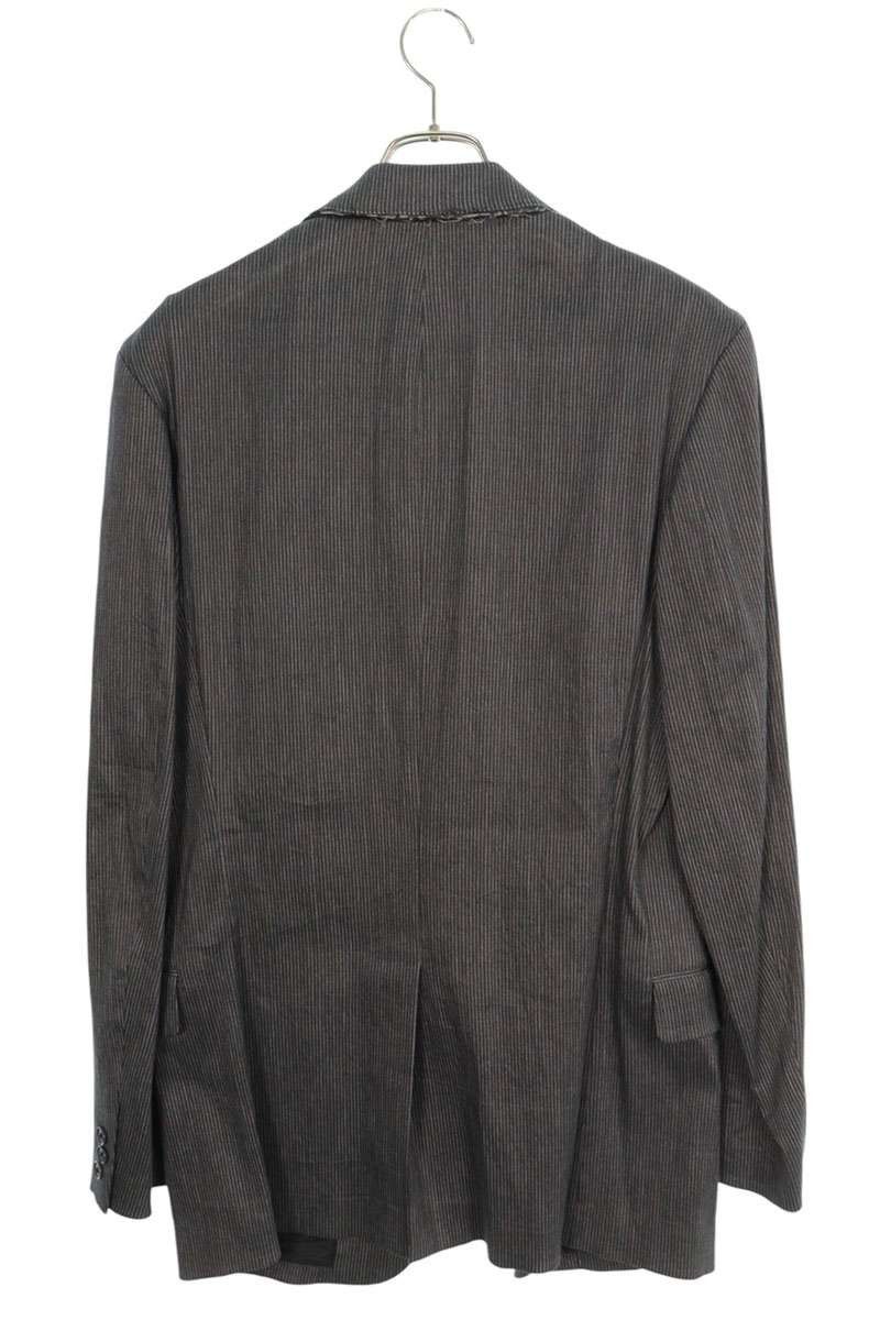 Yohji Yamamoto YOHJI YAMAMOTO POUR HOMME Cut-off striped linen jacket Size US L / EU 52-54 / 3 - 2 Thumbnail