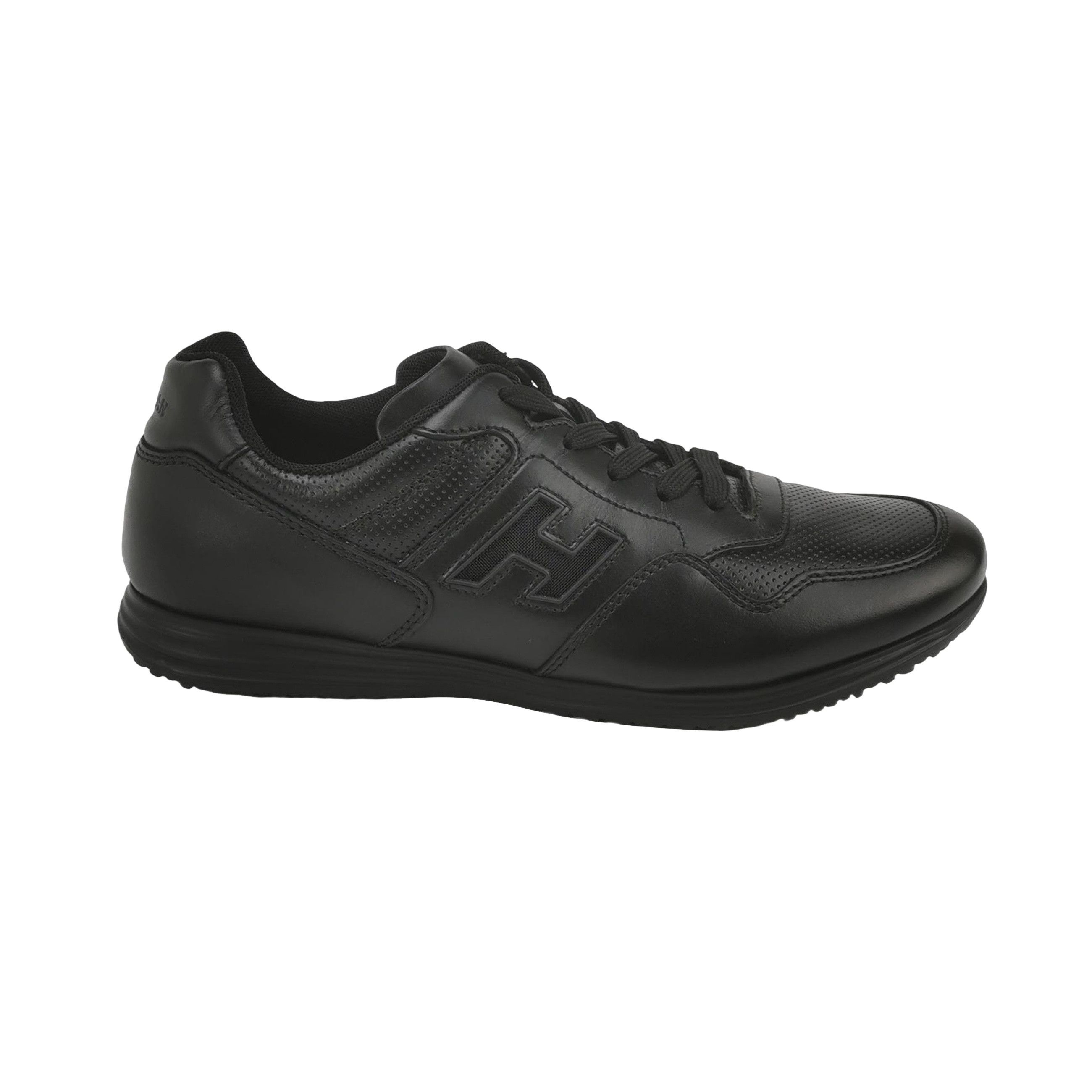 Hogan Hogan Black Leather Low-Top Sneakers 41.5 Size US 8 / EU 41 - 1 Thumbnail