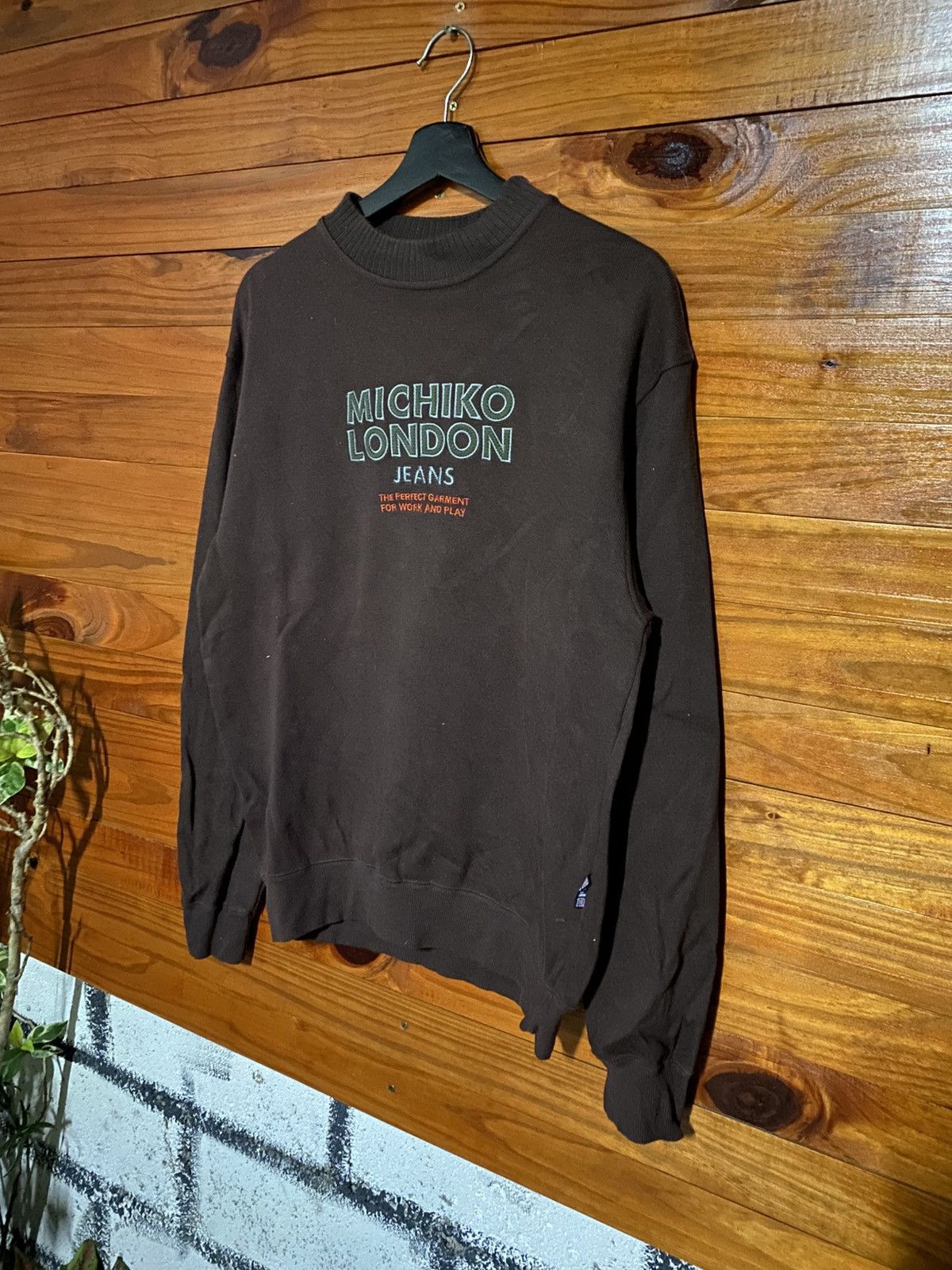 Michiko Koshino London Vintage Michiko London Jeans Brown Sweatshirt 90s Streetwear Size US M / EU 48-50 / 2 - 4 Thumbnail