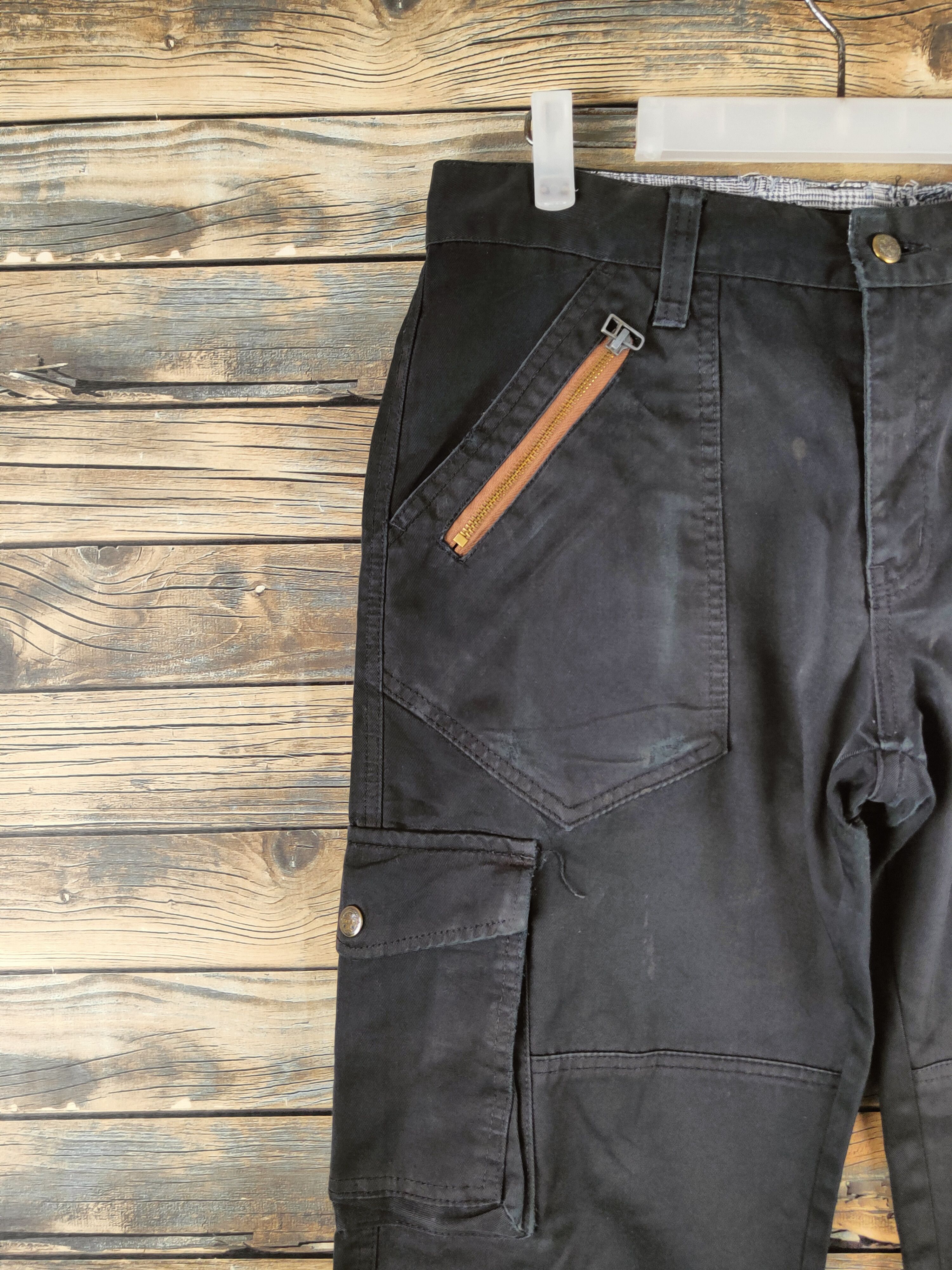 Japanese Brand DL Doublefocus Black Multipocket Cargo Pants #46-372 Size US 32 / EU 48 - 3 Thumbnail