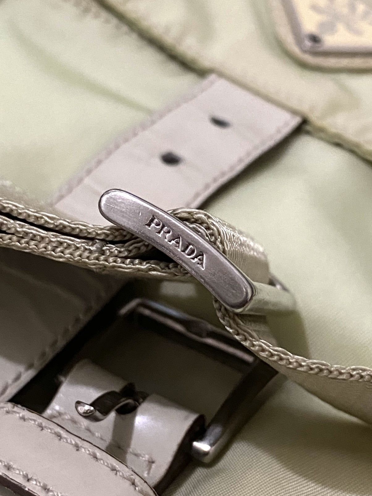 Prada Prada Nylon Messenger Bag Beige Size ONE SIZE - 8 Thumbnail